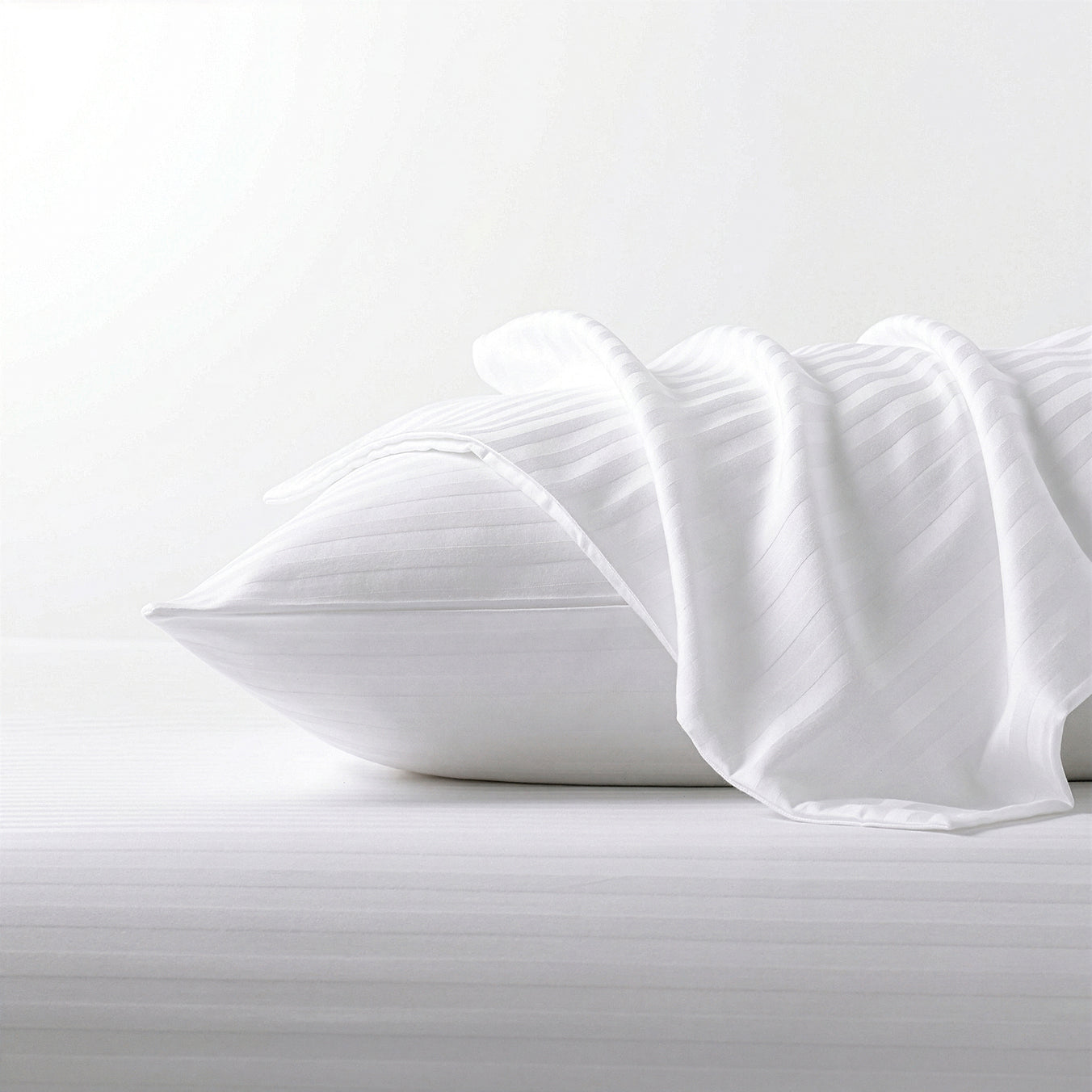 HOTEL BED SHEETS & PILLOW CASE SET - ESSENTIAL SETS - 100% COTTON PREMIUM STRIPED SATEEN - 300 TC