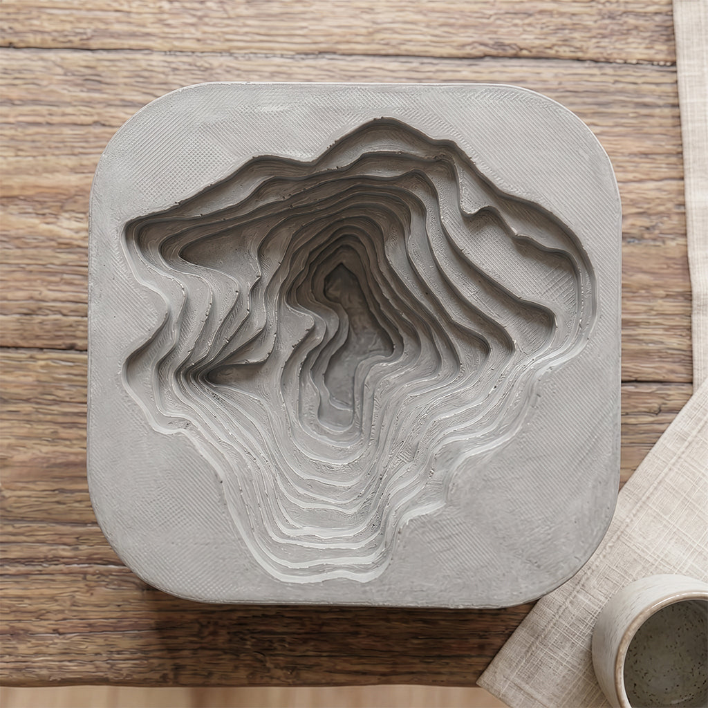 Handmade Cement Ashtray Hills - RAW LOOK