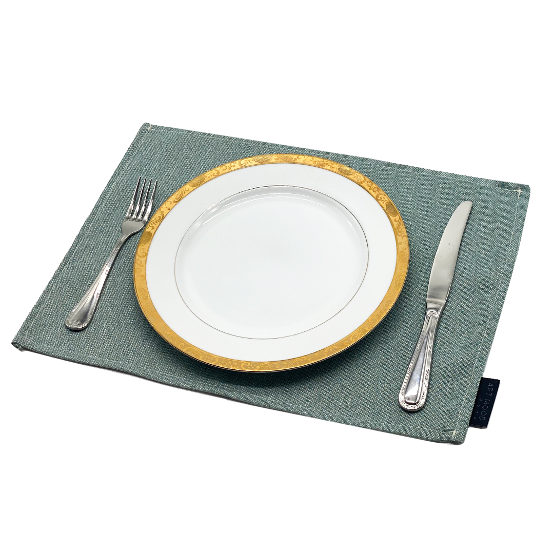 Linen Placemats & Runner Set - Mint Green