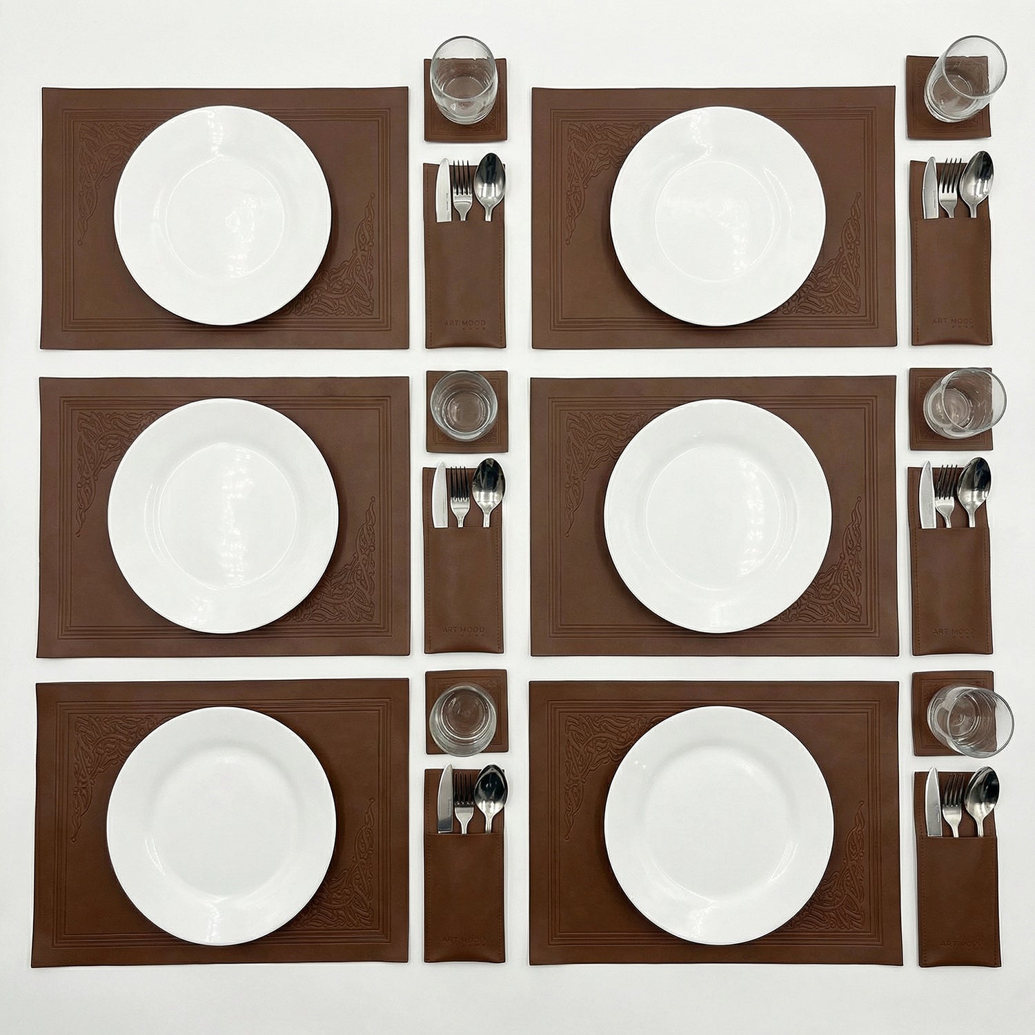 Luma Leather Placemats, Cover holders & Coasters