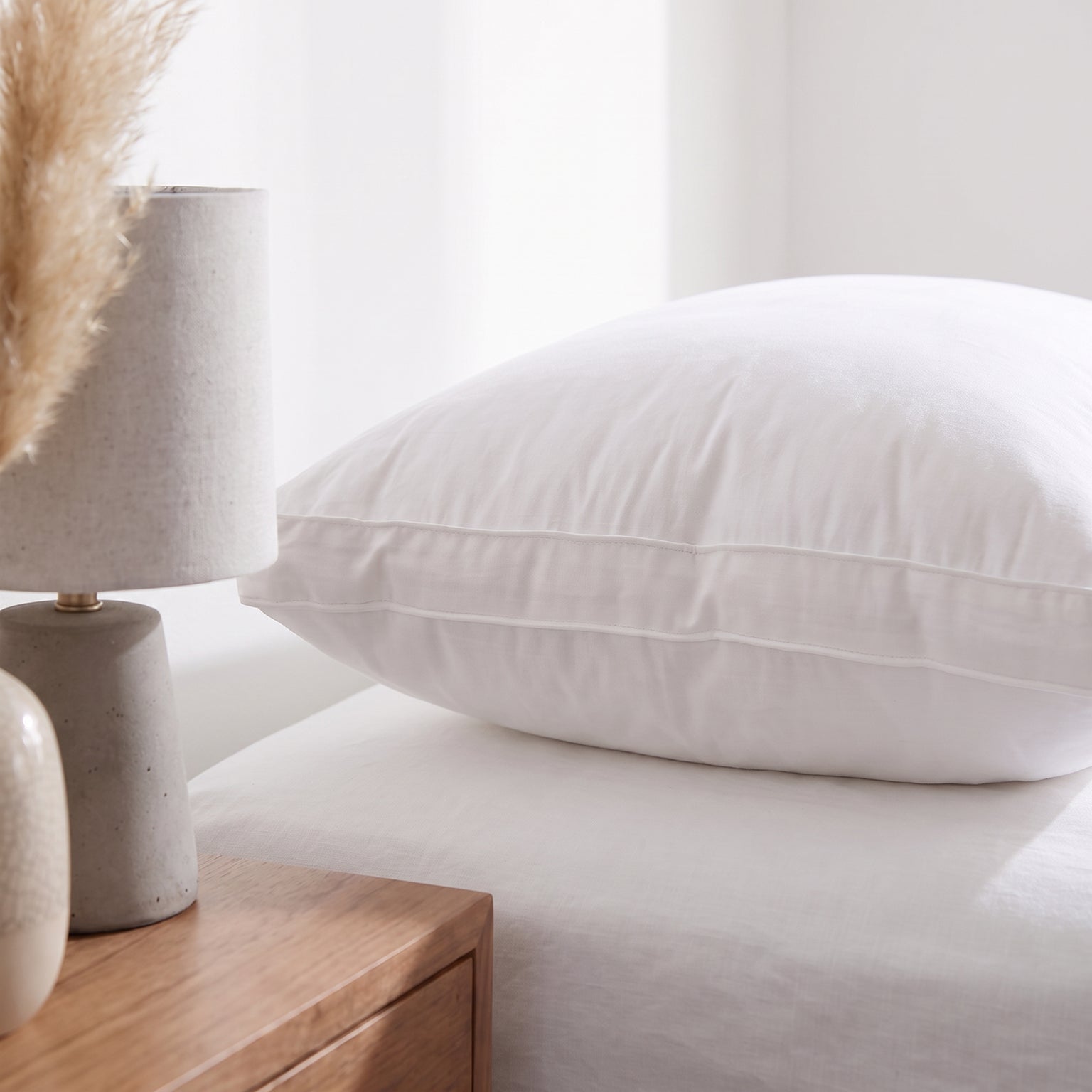 Hotel Feather-Like Filling Microfiber Pillow - Cotton Cover