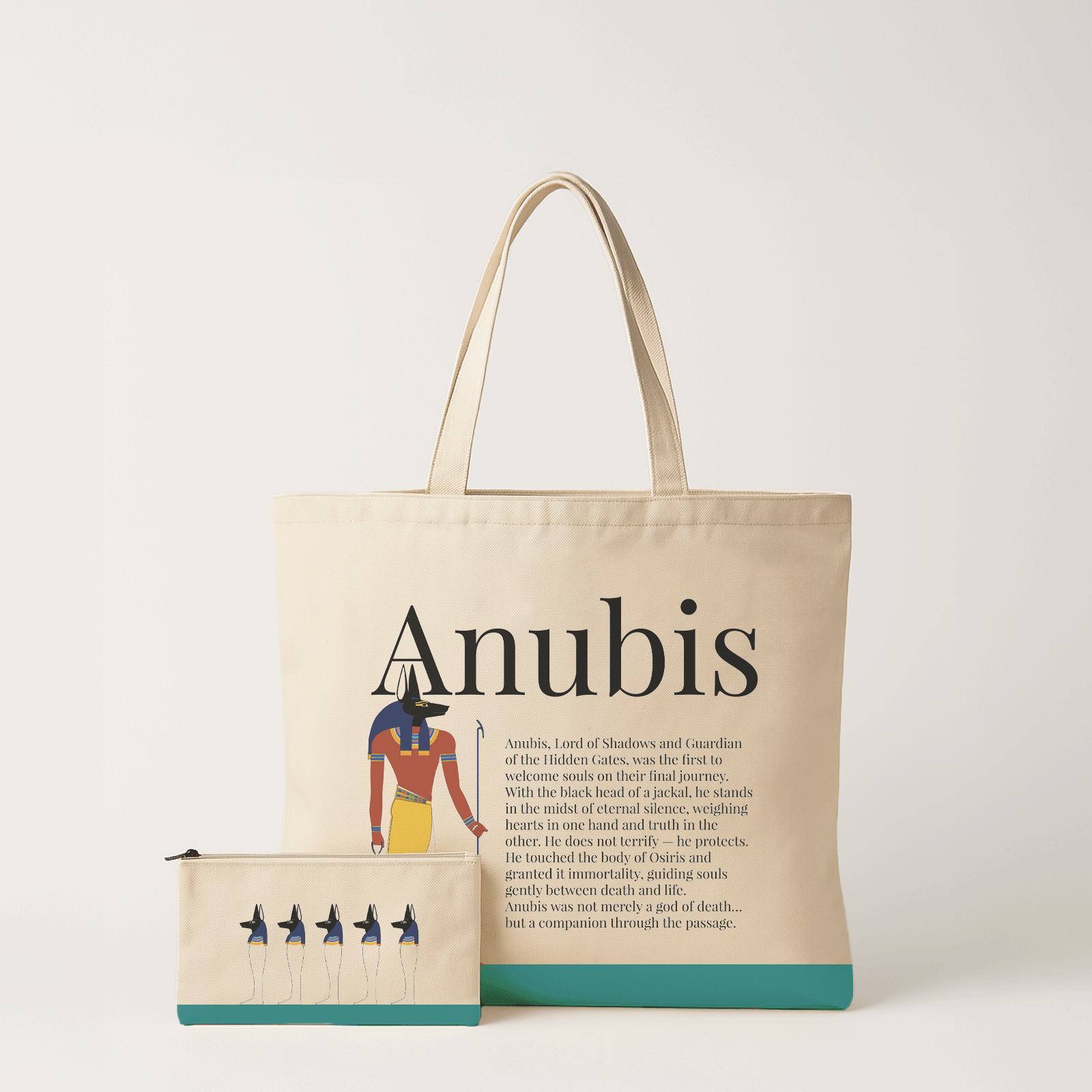Ancient Egyptian - Tote Bag + Pouch - Anubis