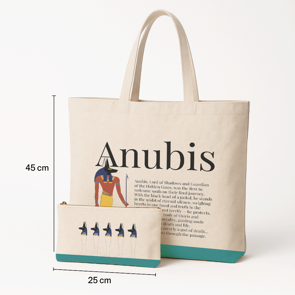 Ancient Egyptian - Tote Bag + Pouch - Anubis