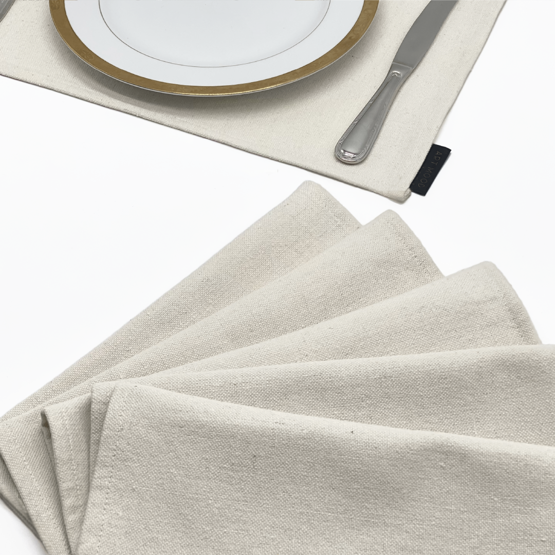 Off White Cotton Placemats & Runner Set