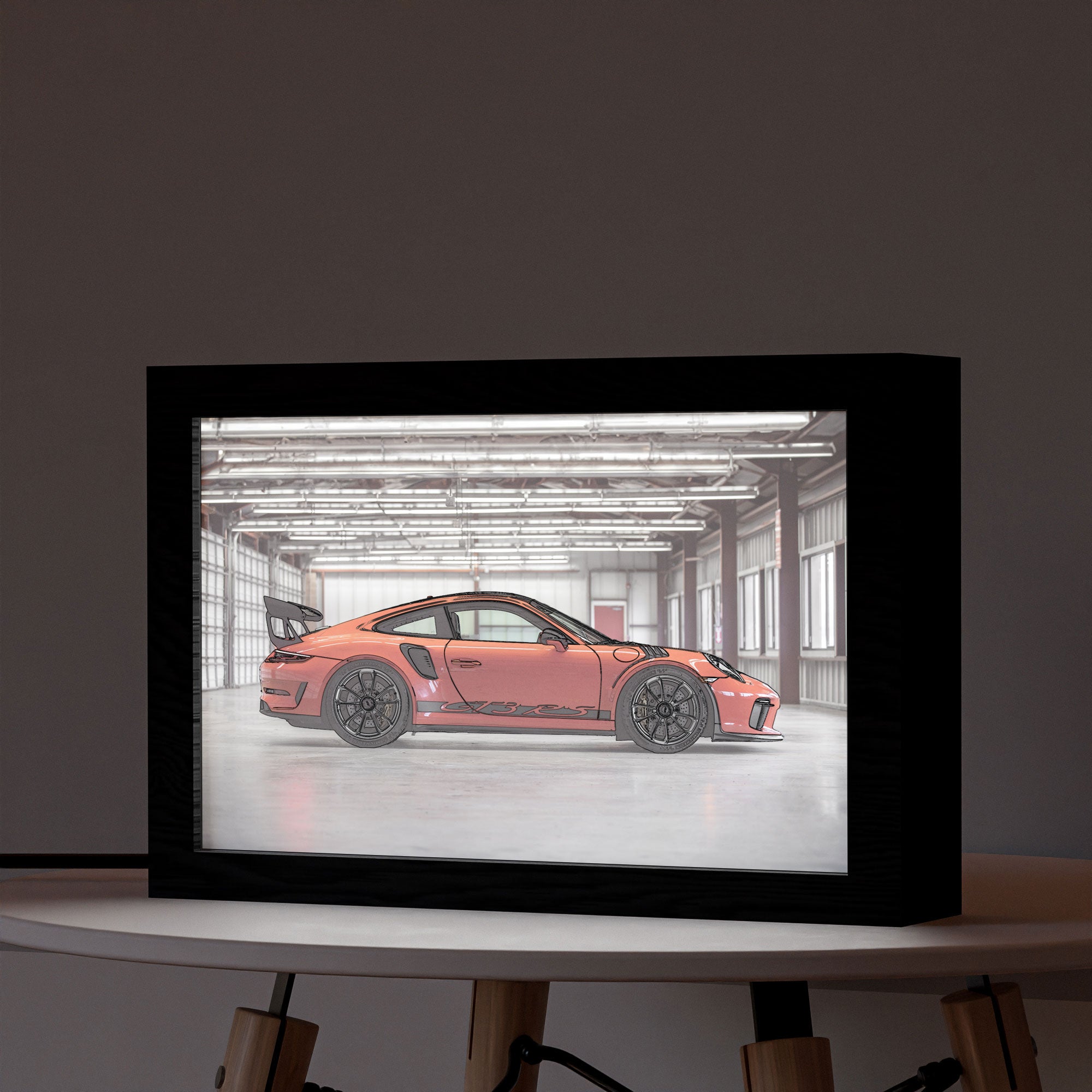 2 in 1 Photo Lighting Frame -  Porsche GT3