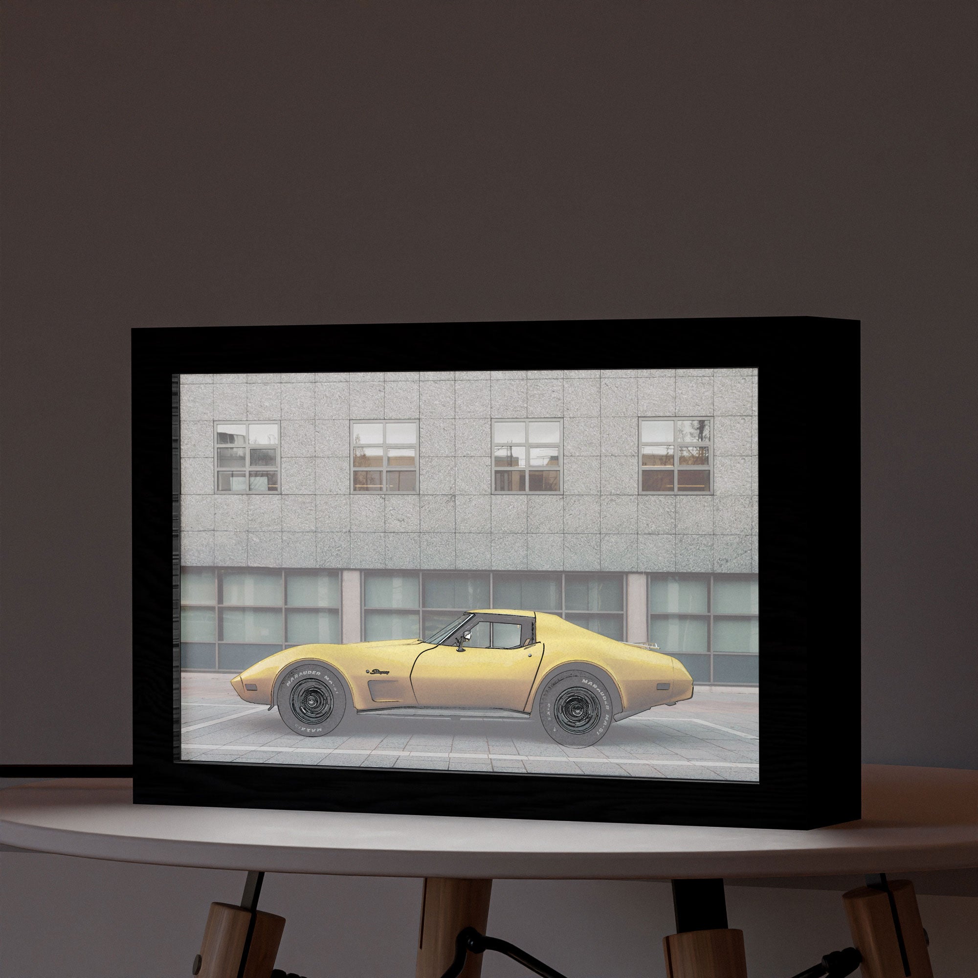 2 in 1 Photo Lighting Frame - Classic Porsche