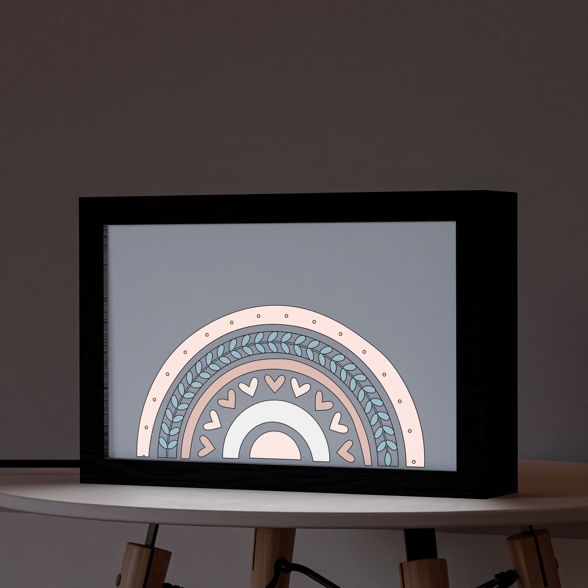 2 in 1 Photo Lighting Frame - Boho Rainbow