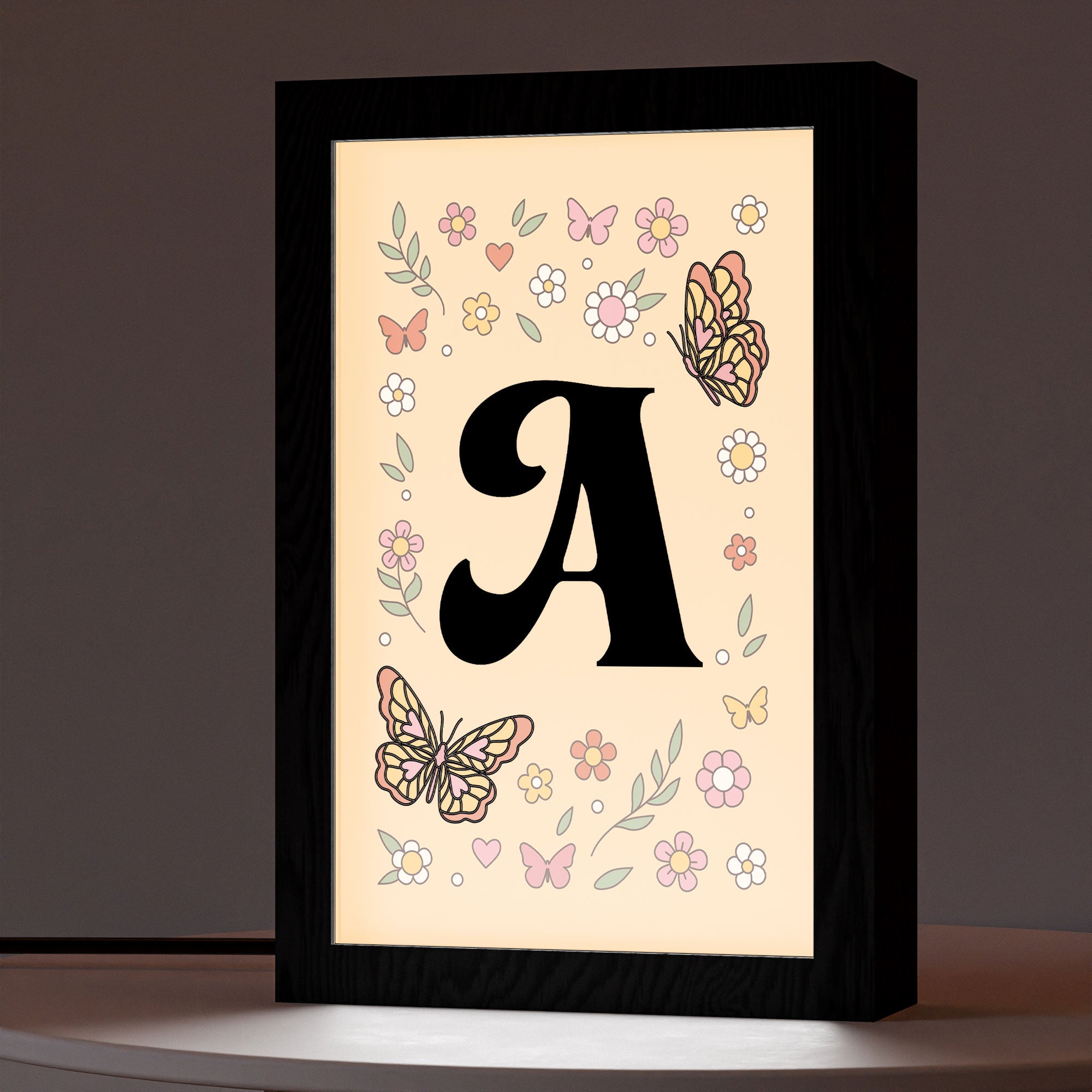 Cadre photo lumineux 2 en 1 – Lettres mignonnes