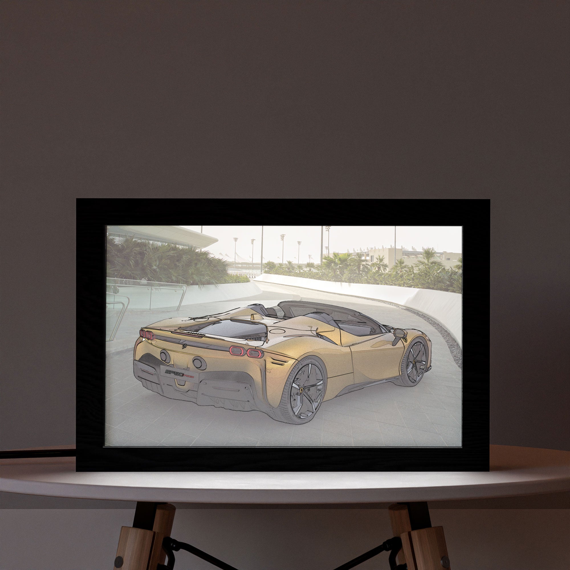 2 in 1 Photo Lighting Frame -  Ferrari SF90 Spider