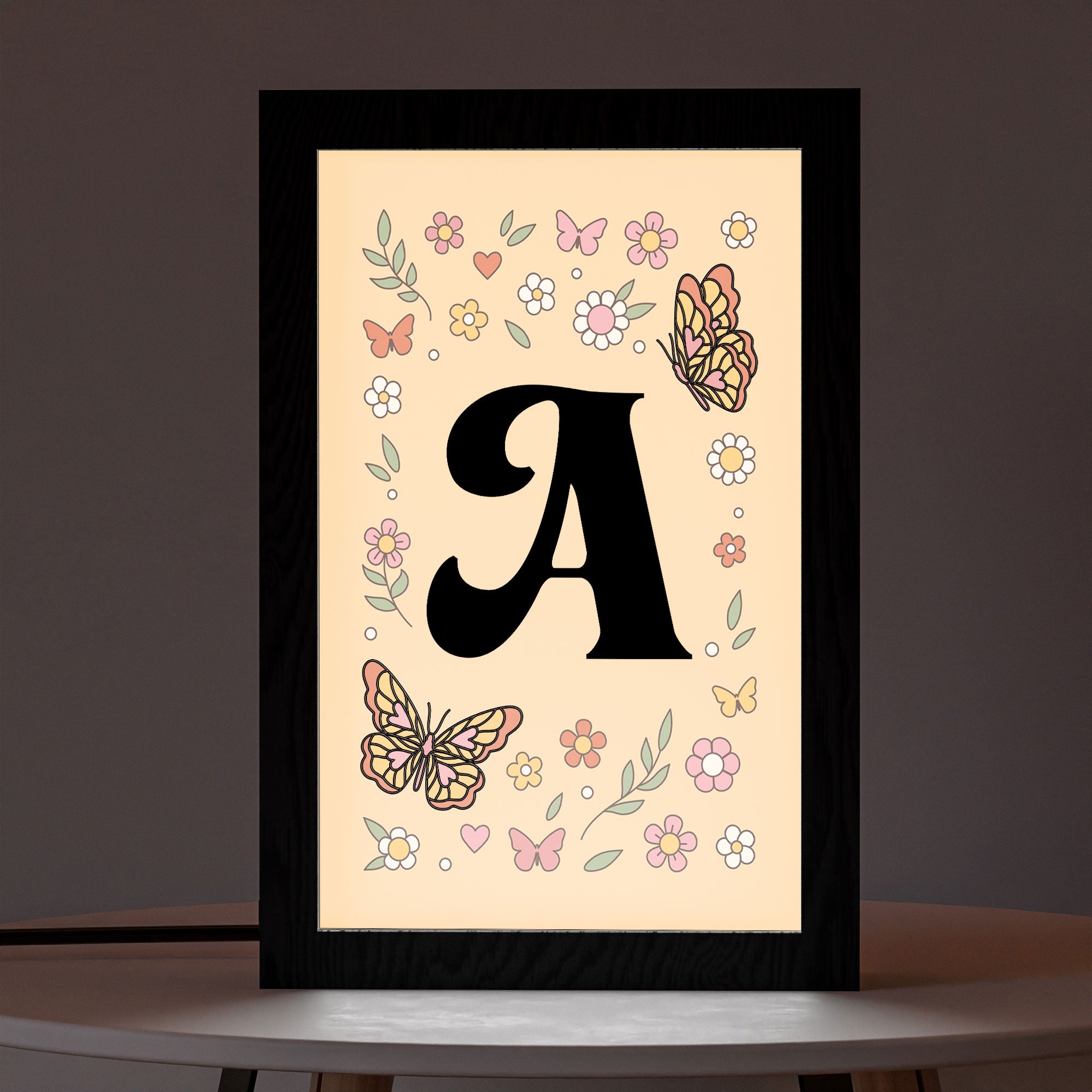 Cadre photo lumineux 2 en 1 – Lettres mignonnes