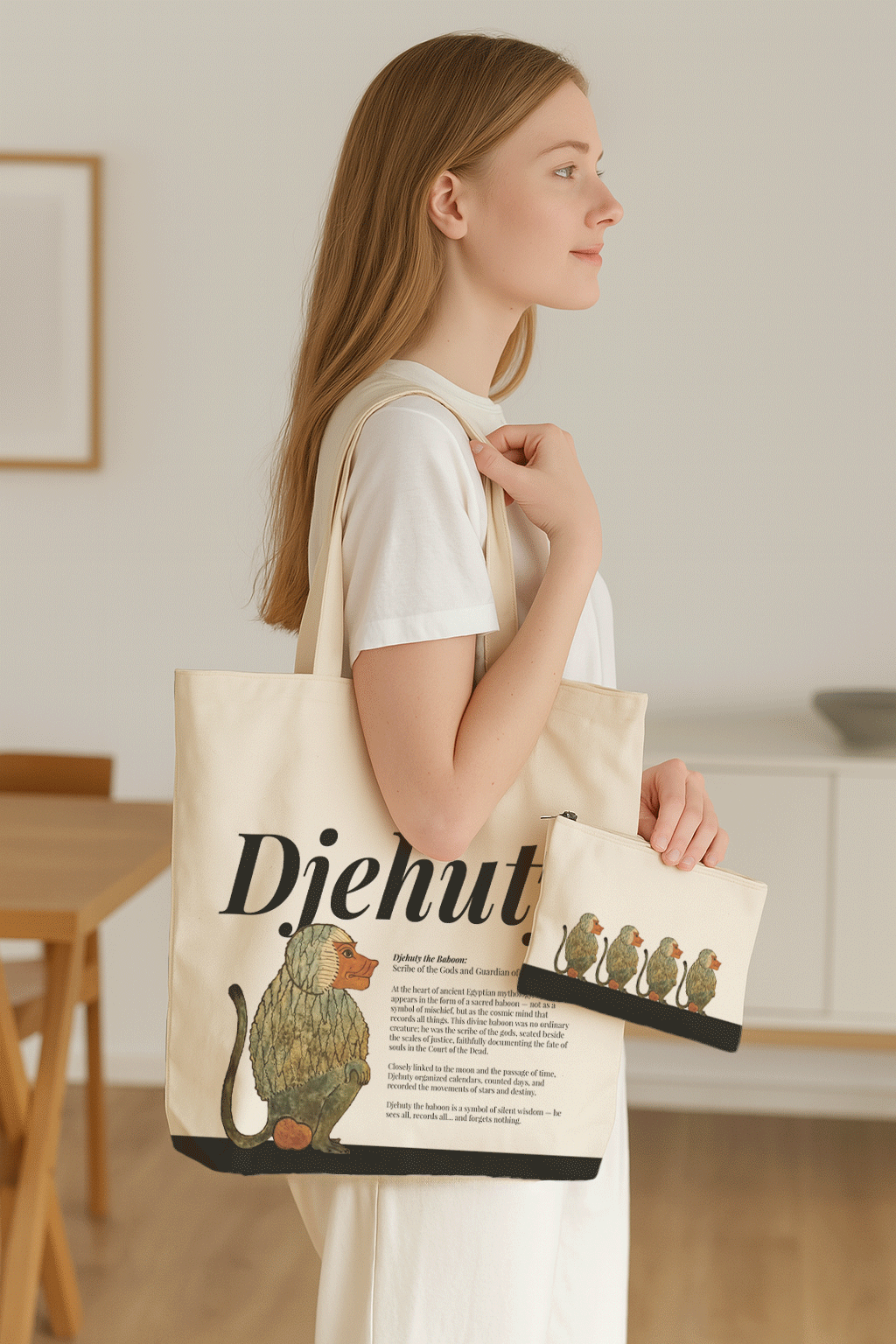 Ancient Egyptian - Tote Bag + Pouch - Djehuty