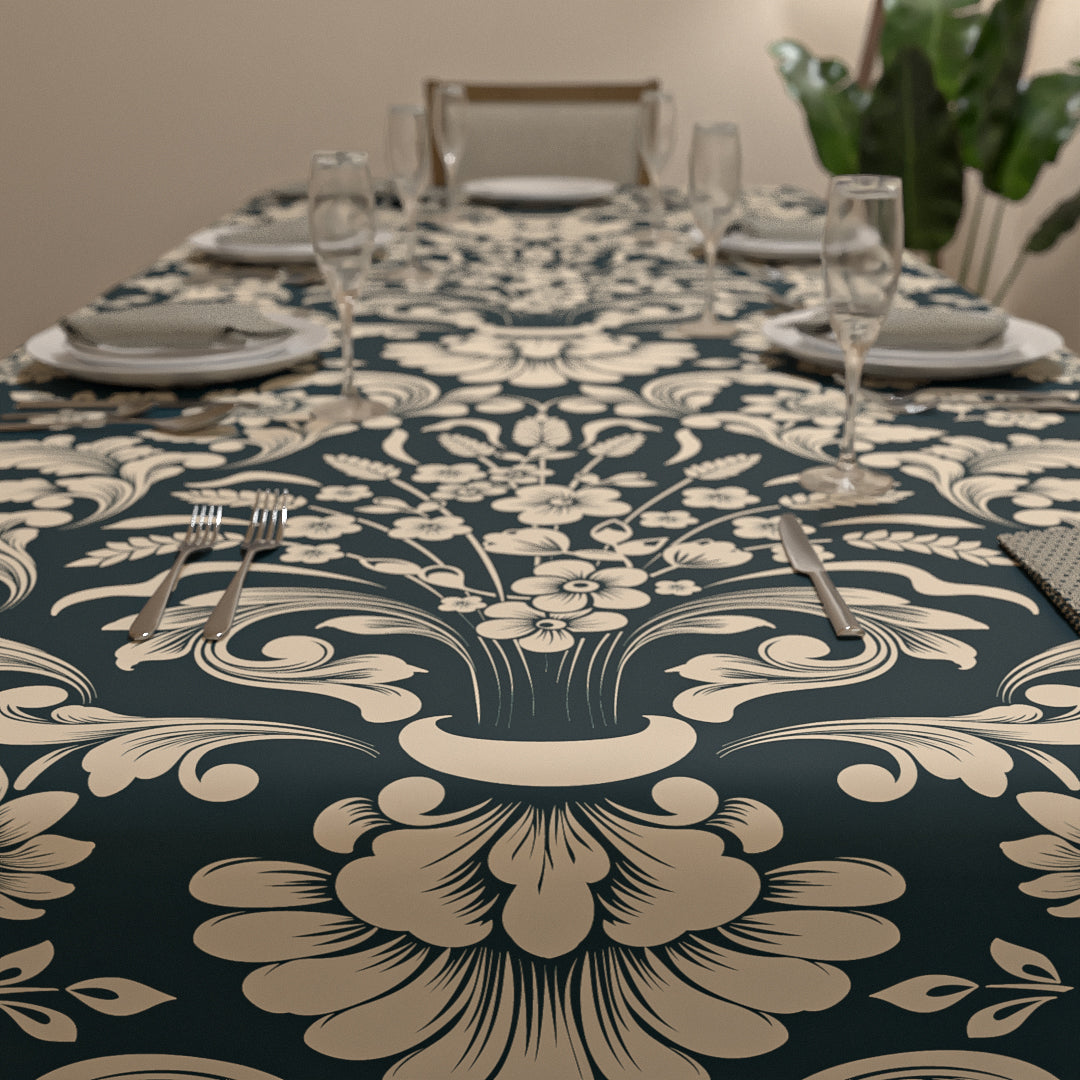 Helen Tablecloth & Napkins Set -  Dark Petroleum