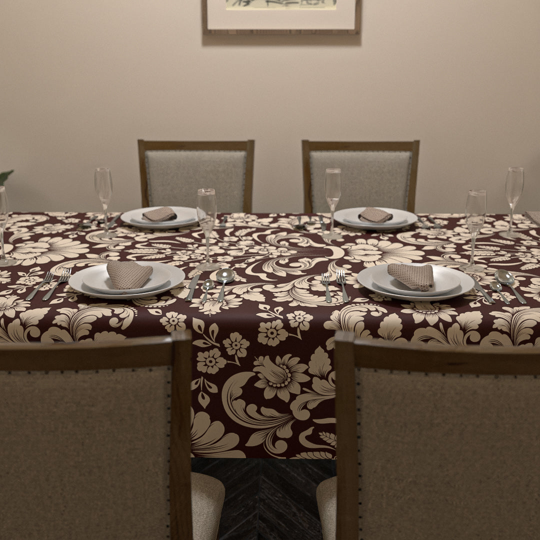 Helen Tablecloth & Napkins Set - Dark Red