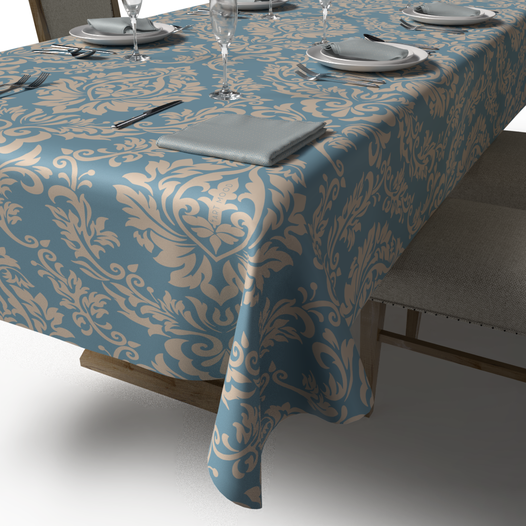 Sophia Tablecloth & Napkins Set - Blue