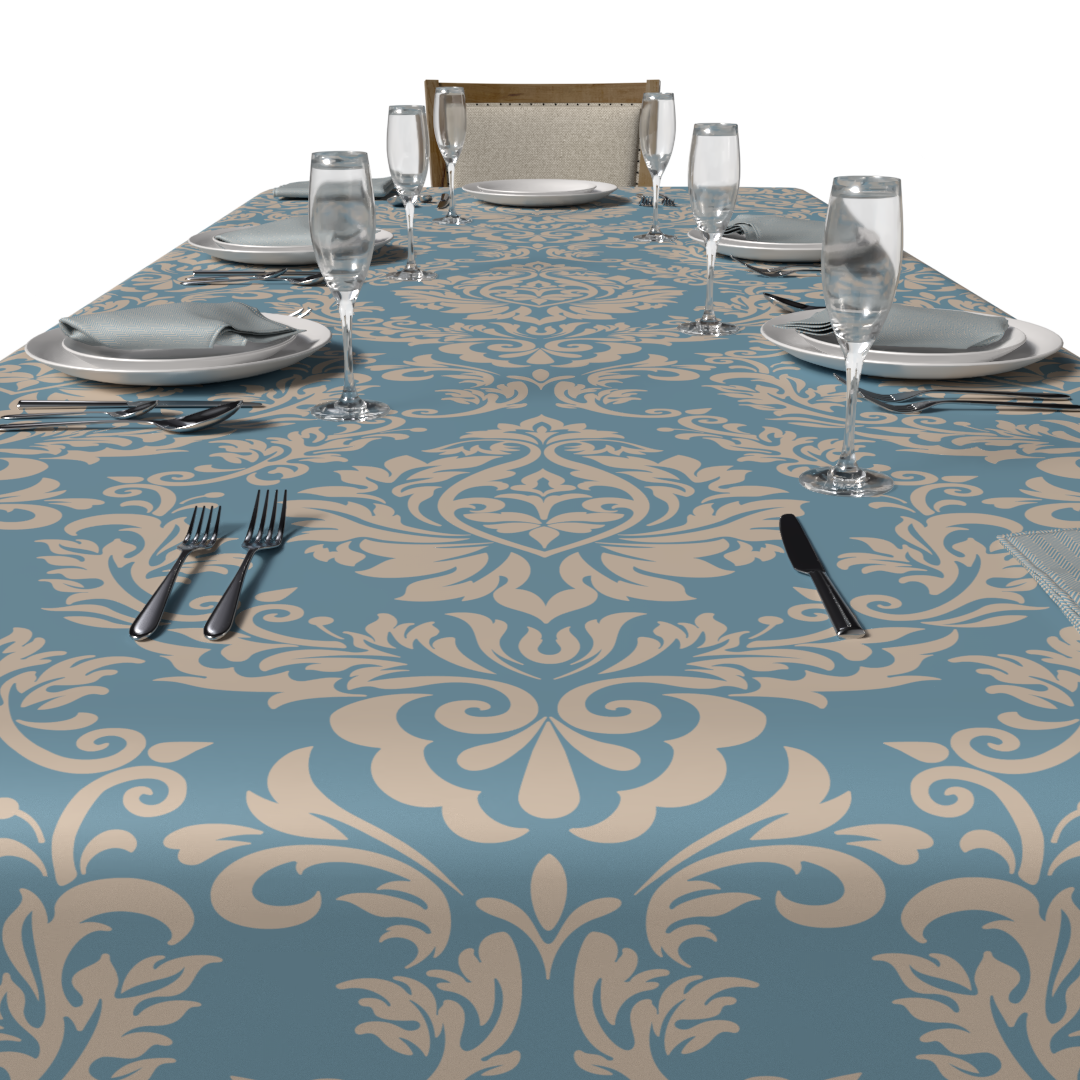 Sophia Tablecloth & Napkins Set - Blue
