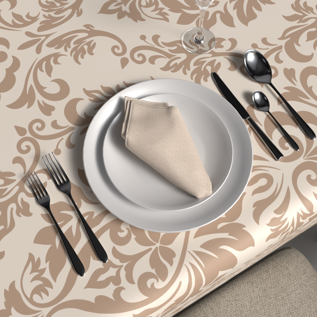 Sophia Tablecloth & Napkins Set - Cream