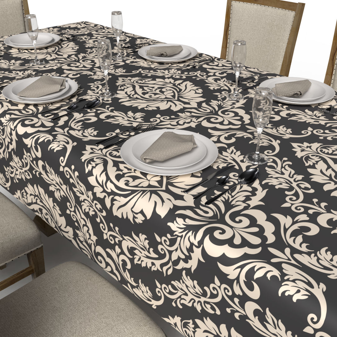 Sophia Tablecloth & Napkins Set - Grey