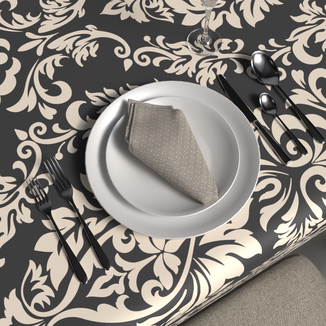 Sophia Tablecloth & Napkins Set - Grey