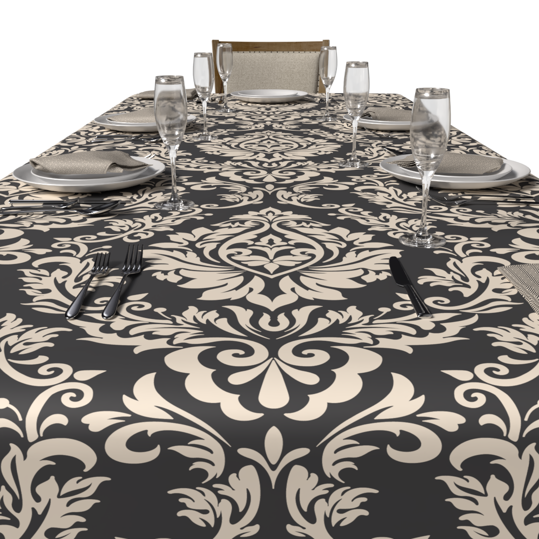 Sophia Tablecloth & Napkins Set - Grey