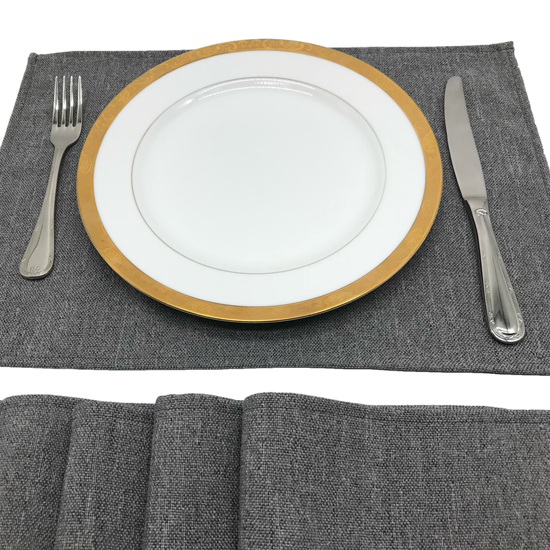 Linen Placemats & Runner Set - Grey