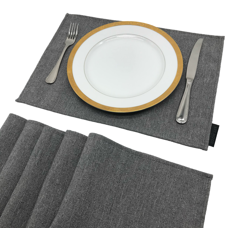 Linen Placemats & Runner Set - Grey