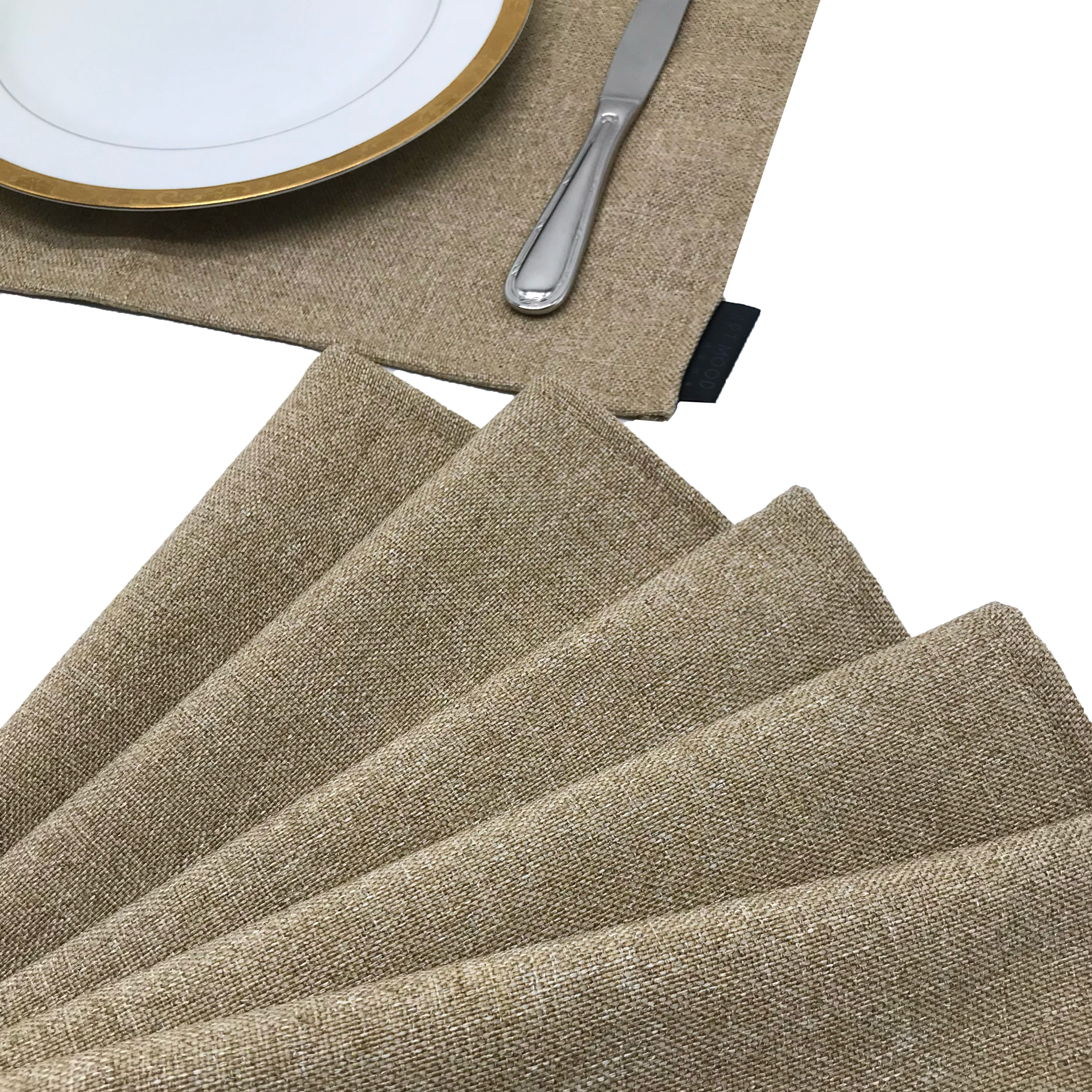 Linen Placemats & Runner Set - Beige