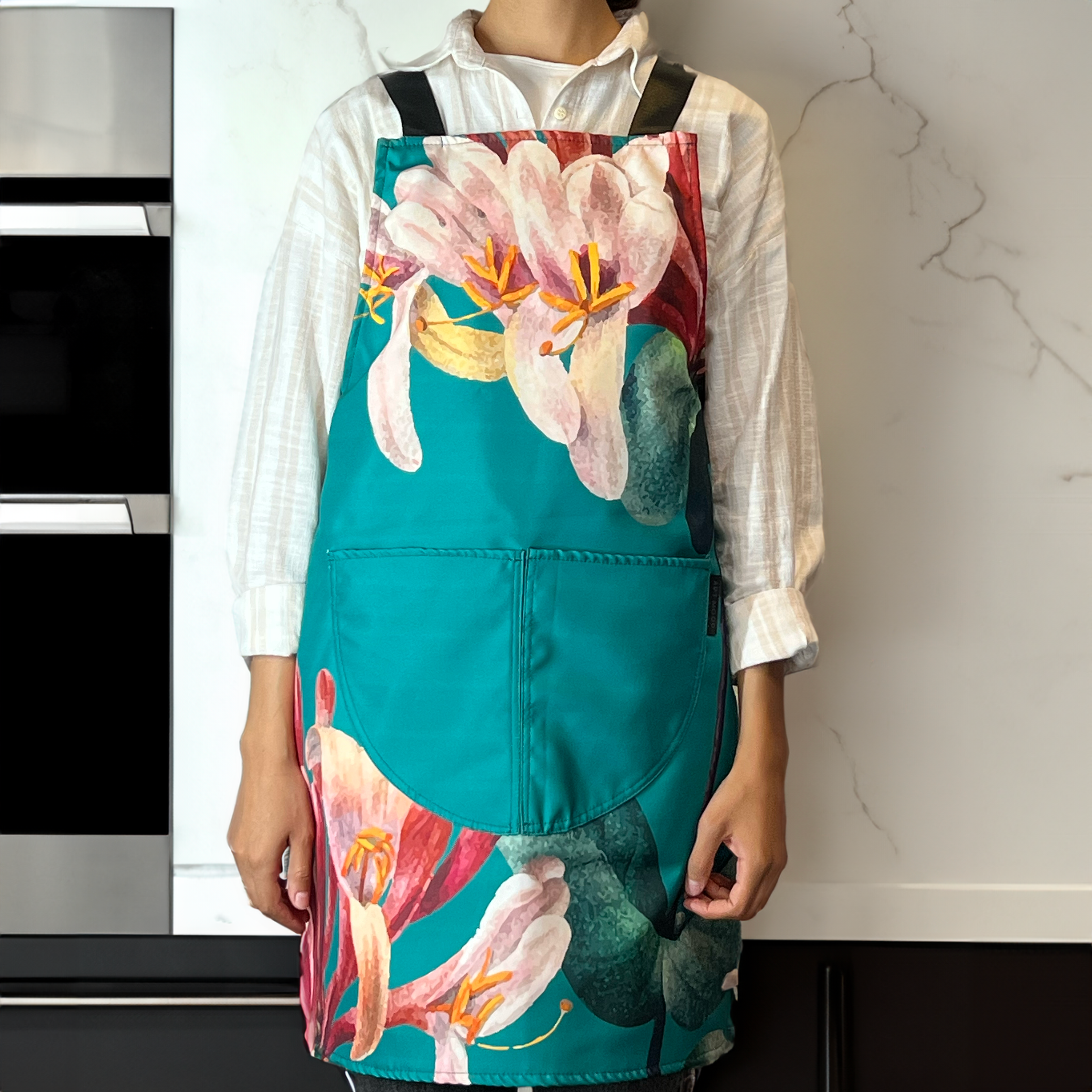 Teal Roses Apron