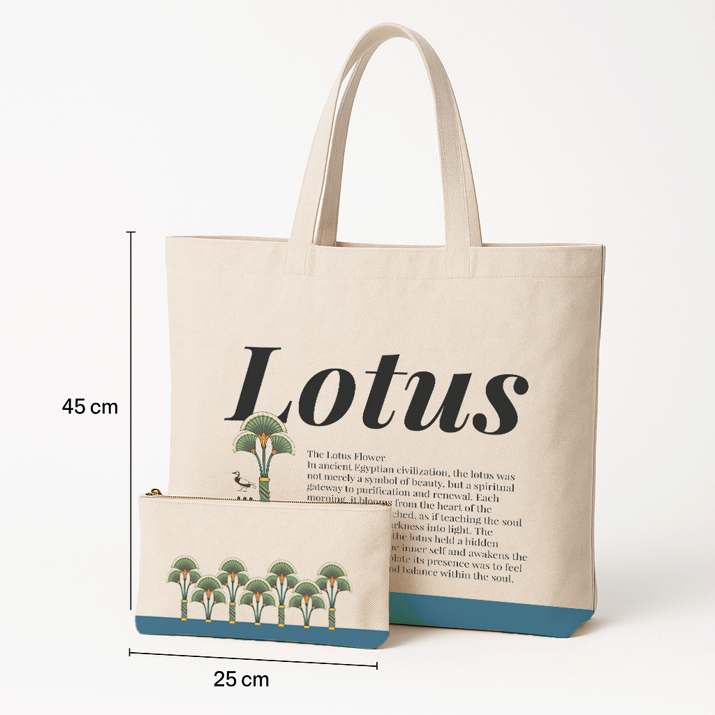 Ancient Egyptian - Tote Bag + Pouch - Lotus
