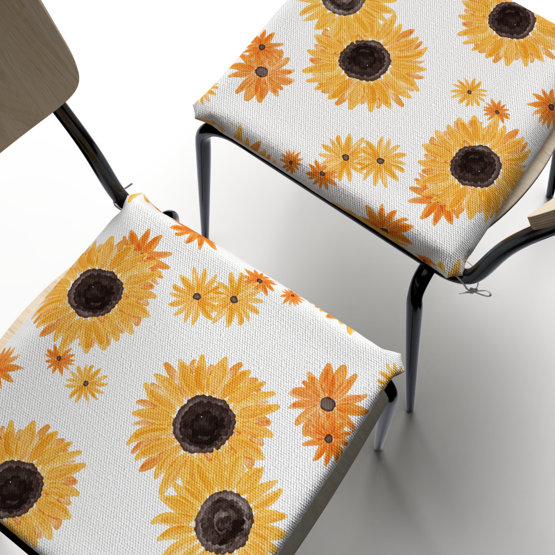 Coussin de siège tournesol (LOT DE 2) 