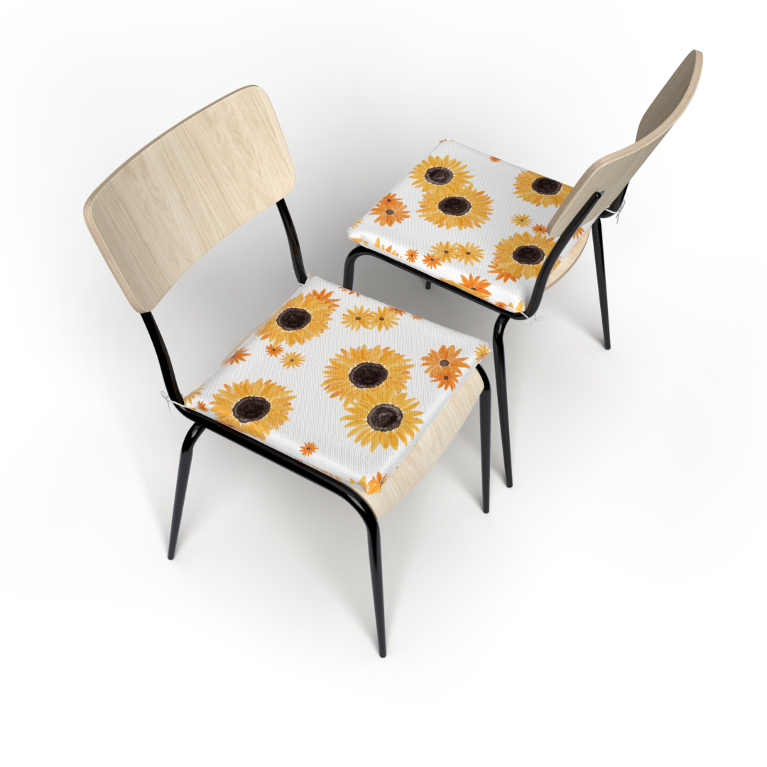 Coussin de siège tournesol (LOT DE 2) 