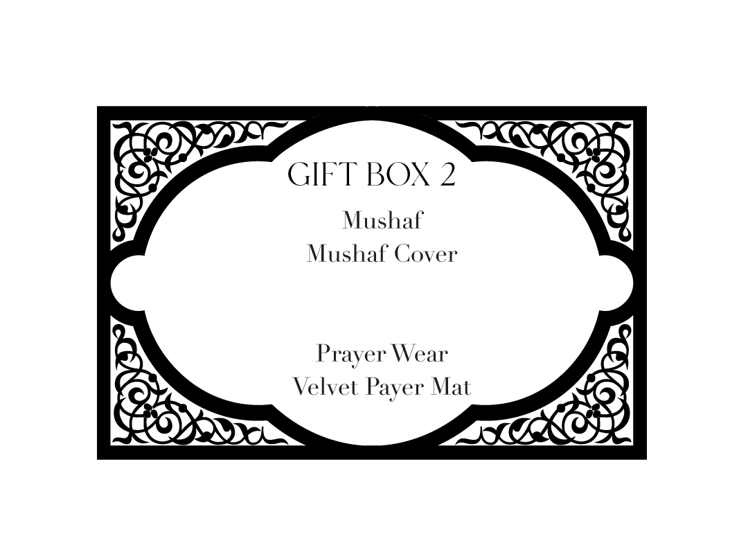 Coffret cadeau 2 (Mushaf + Couverture Mushaf + Marque-page Mushaf + Chapelet + Vêtements de prière + Payeur en velours