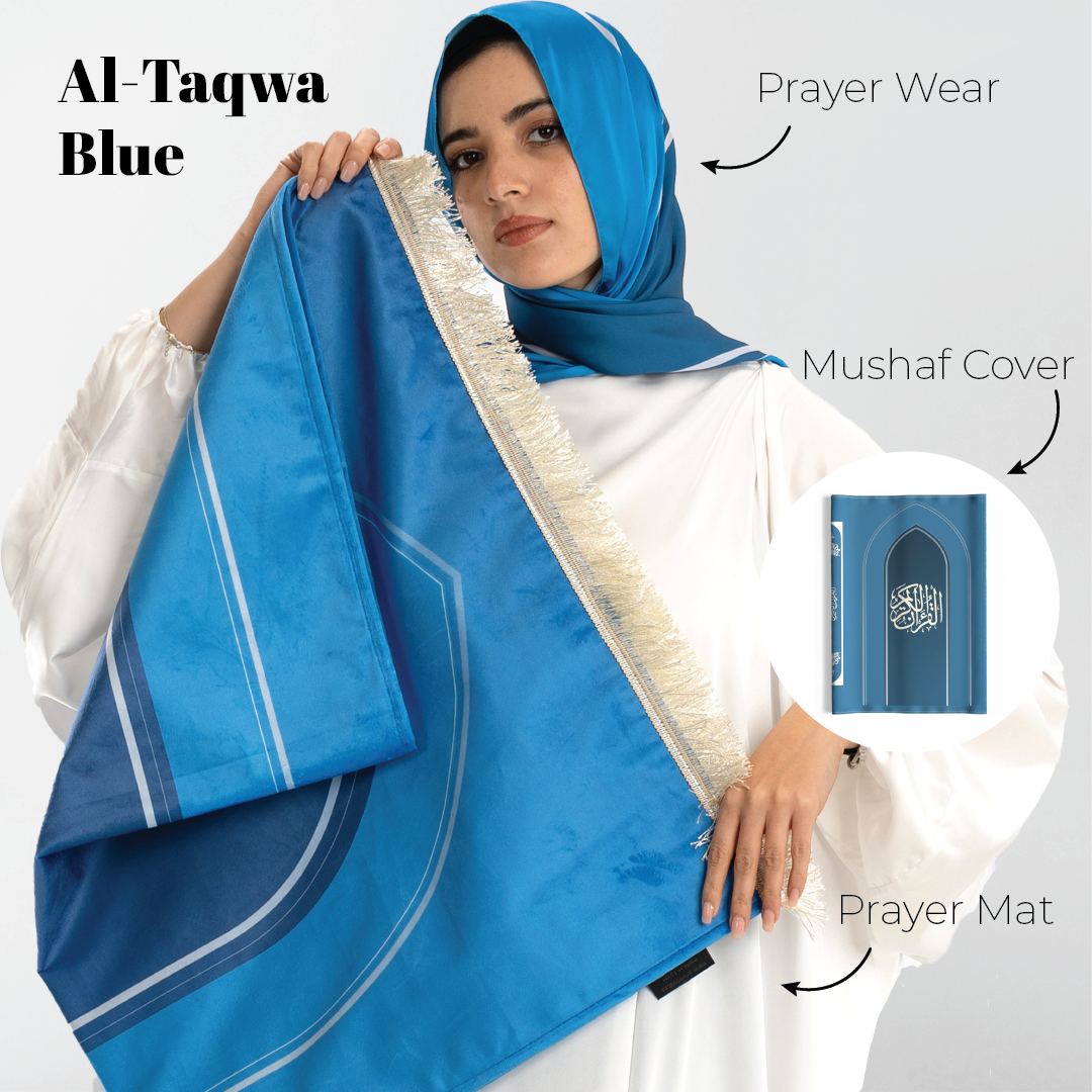 Coffret cadeau 2 (Mushaf + Couverture Mushaf + Marque-page Mushaf + Chapelet + Vêtements de prière + Payeur en velours