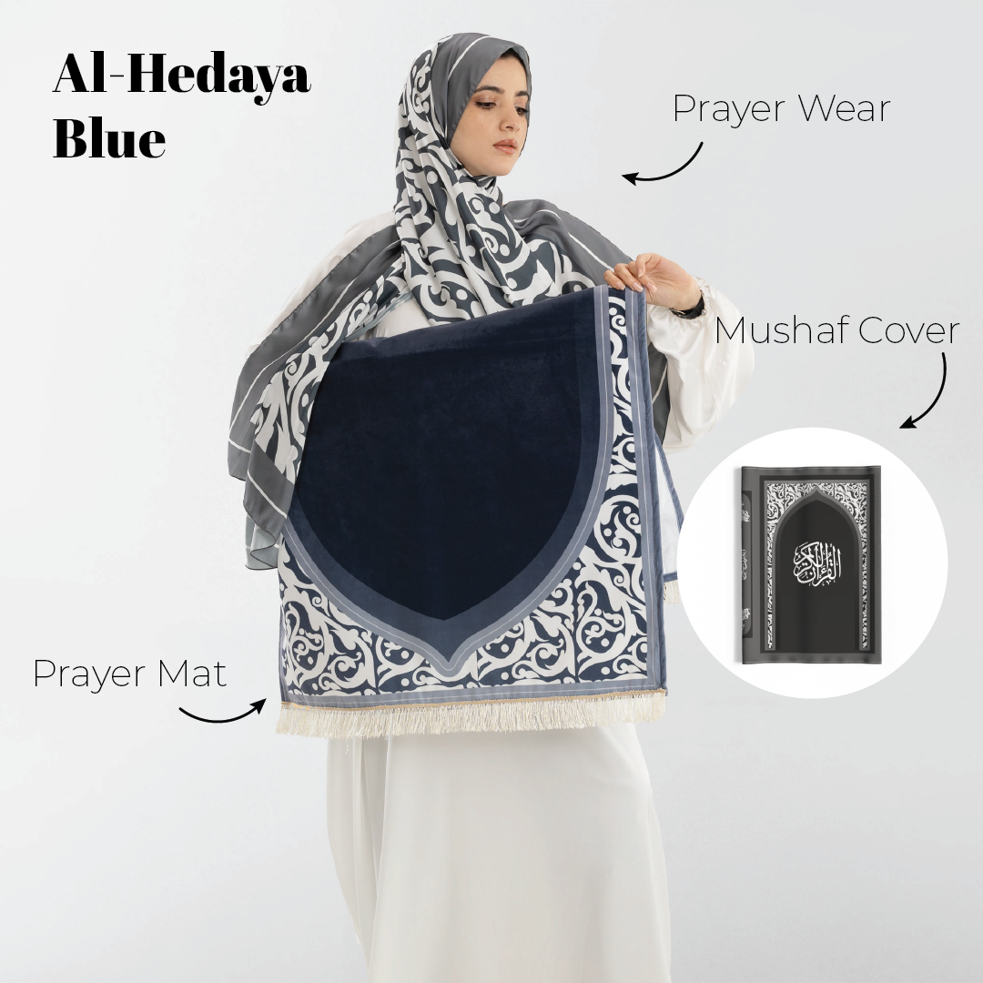 Coffret cadeau 2 (Mushaf + Couverture Mushaf + Marque-page Mushaf + Chapelet + Vêtements de prière + Payeur en velours
