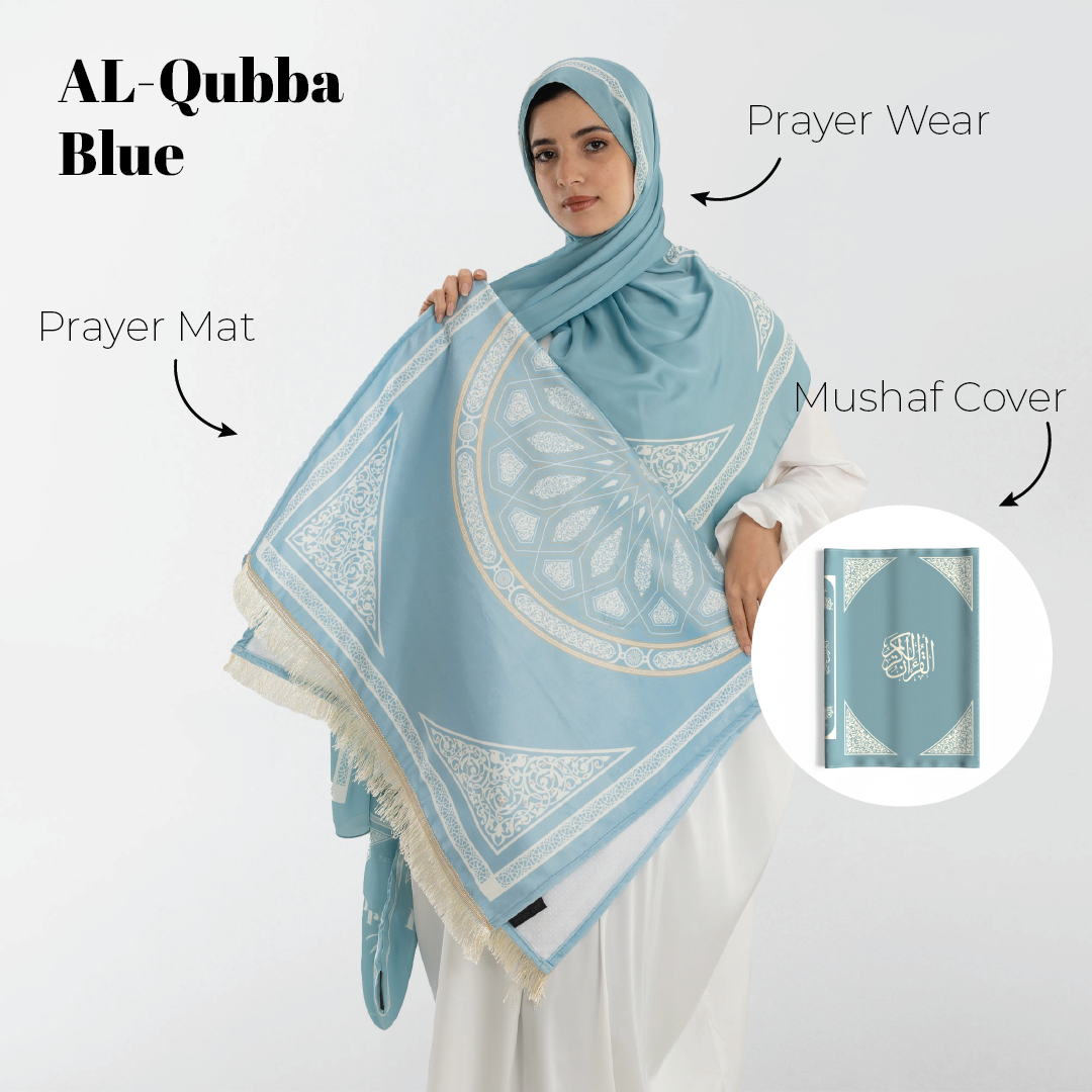 Coffret cadeau 2 (Mushaf + Couverture Mushaf + Marque-page Mushaf + Chapelet + Vêtements de prière + Payeur en velours