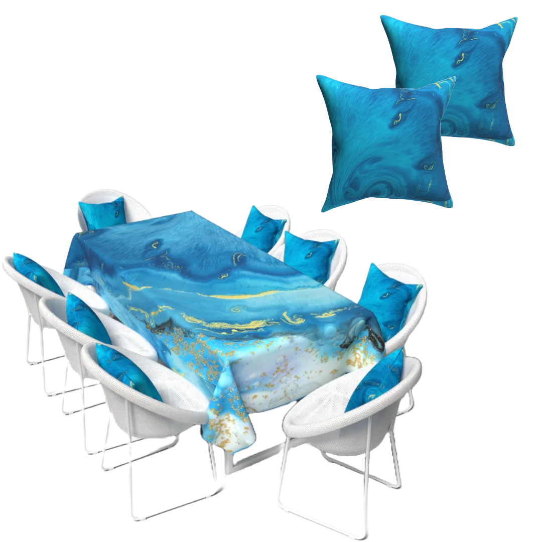 Blues ( Tablecloth + Cushion ) Bundle