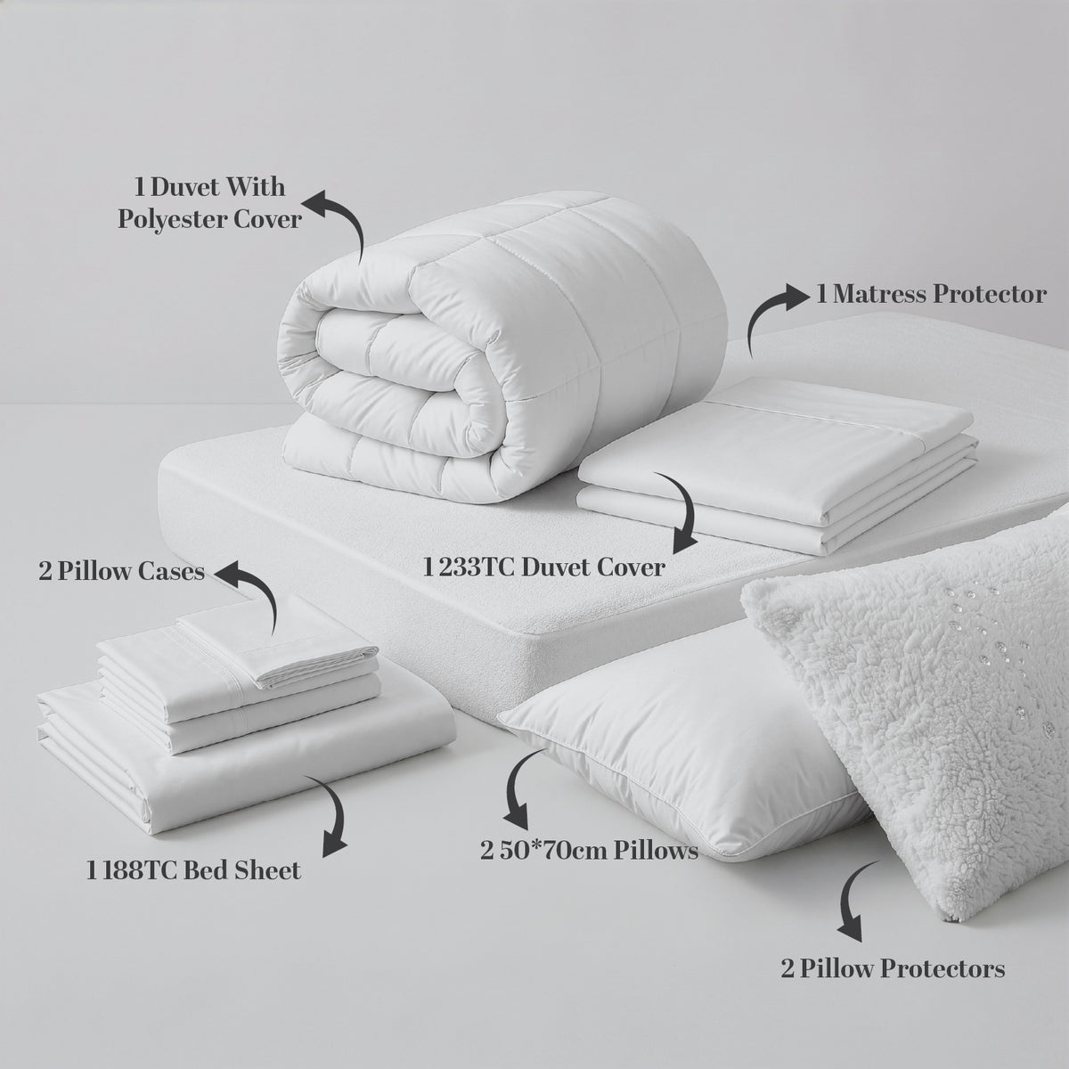 HOTEL BEDDING ESSENTIALS BUNDLE - VALUE SET