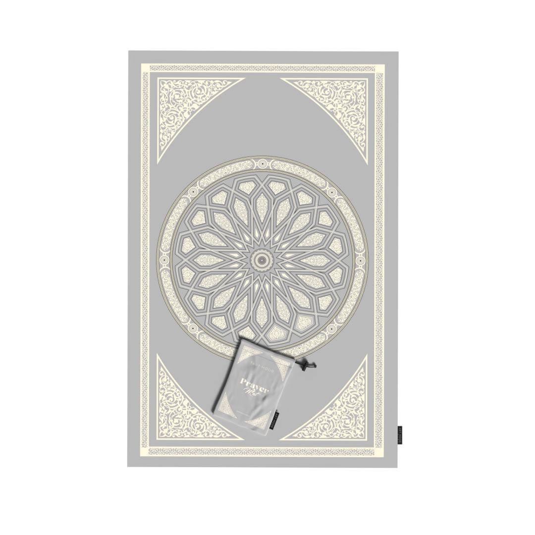 Prayer Mat AL-Qubba Grey - Waterproof Pocket Size