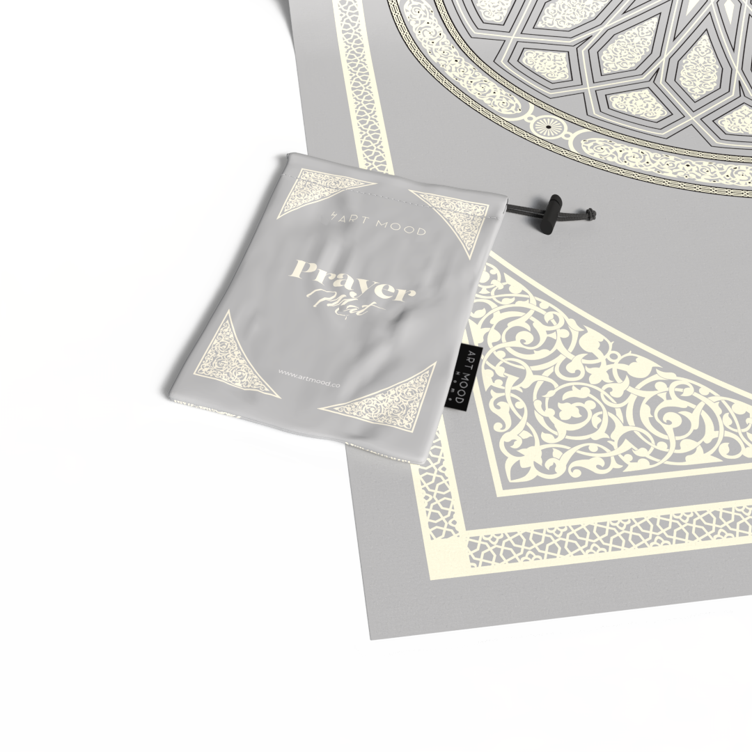 Prayer Mat AL-Qubba Grey - Waterproof Pocket Size