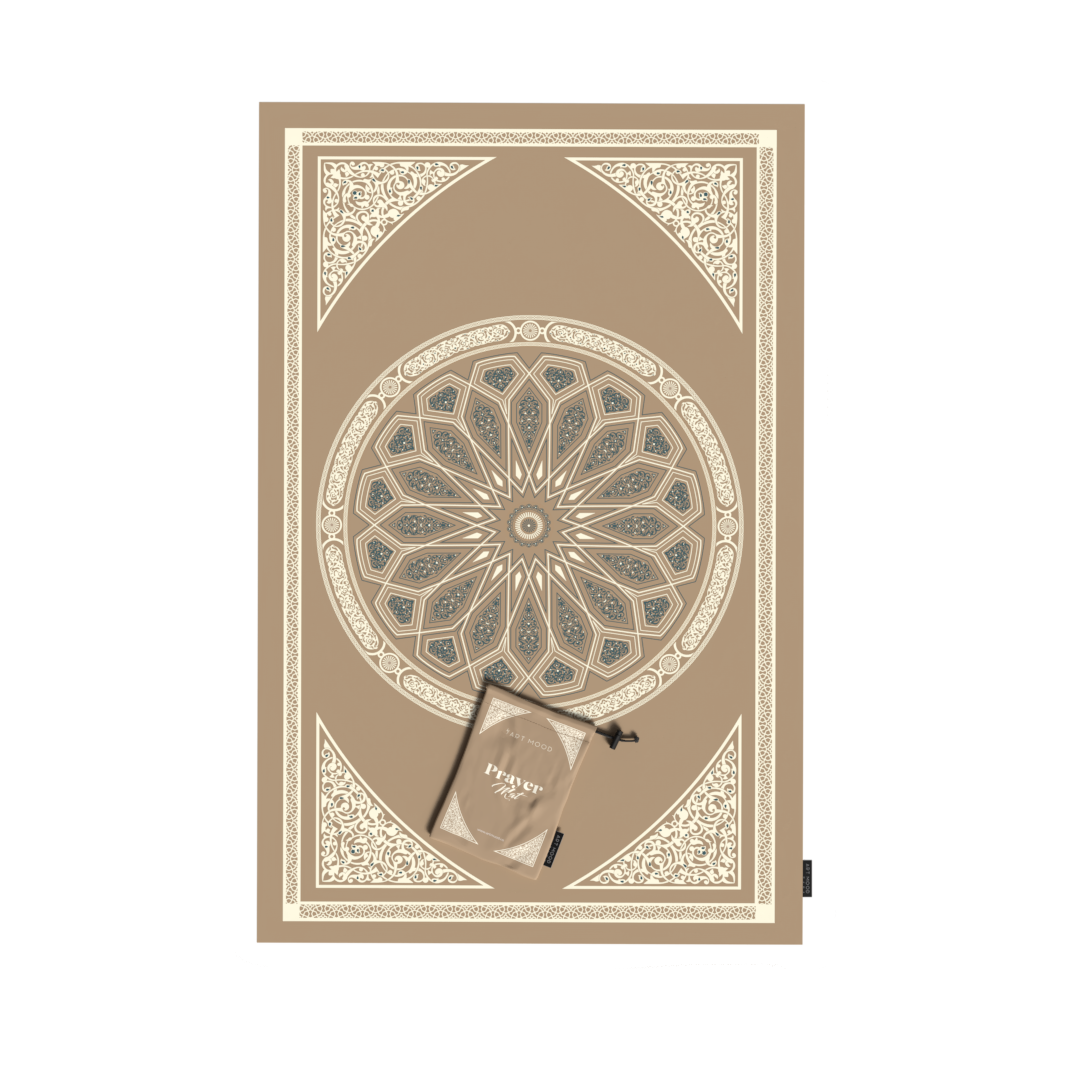 Prayer Mat AL-Qubba Beige - Waterproof Pocket Size