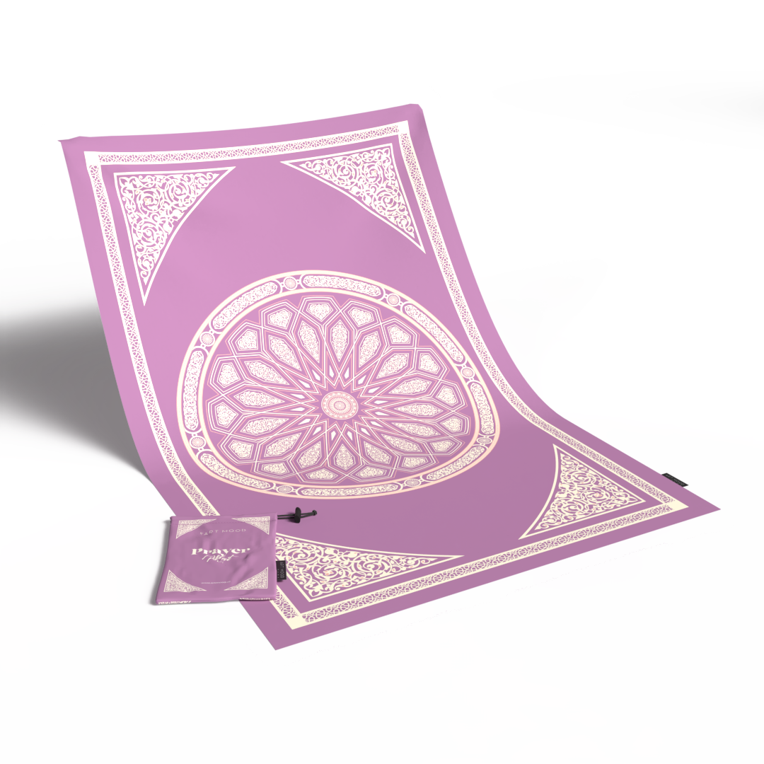 Prayer Mat AL-Qubba Pastel Purple - Waterproof Pocket Size