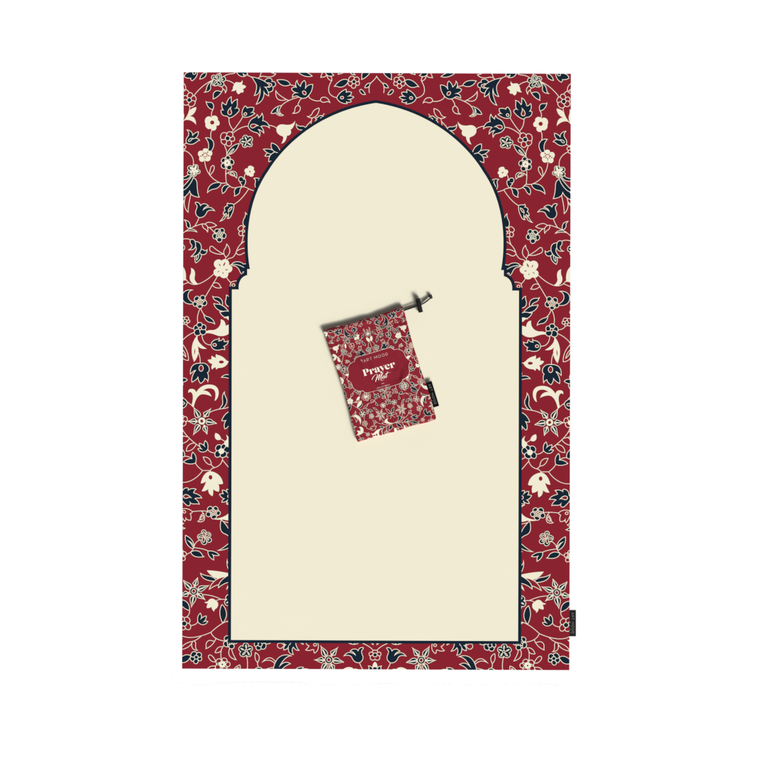 Prayer Mat AL-Rawda Red - Waterproof Pocket Size