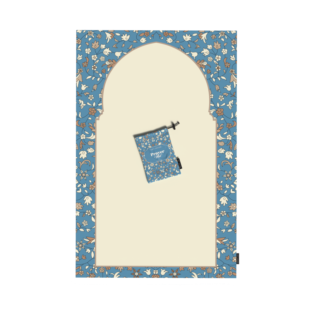 Prayer Mat AL-Rawda Blue - Waterproof Pocket Size