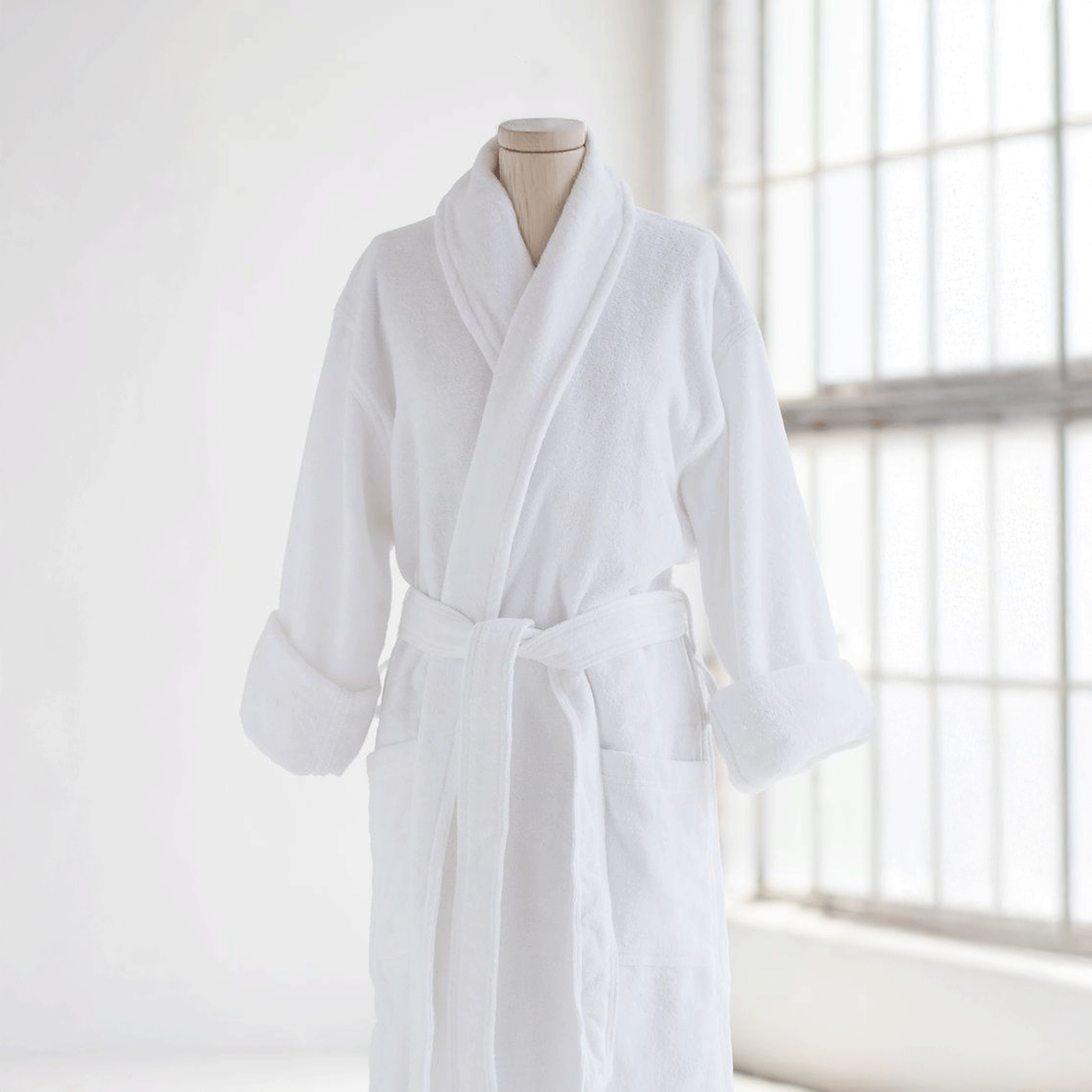 Hotel Cotton Bathrobe- White 1350gm