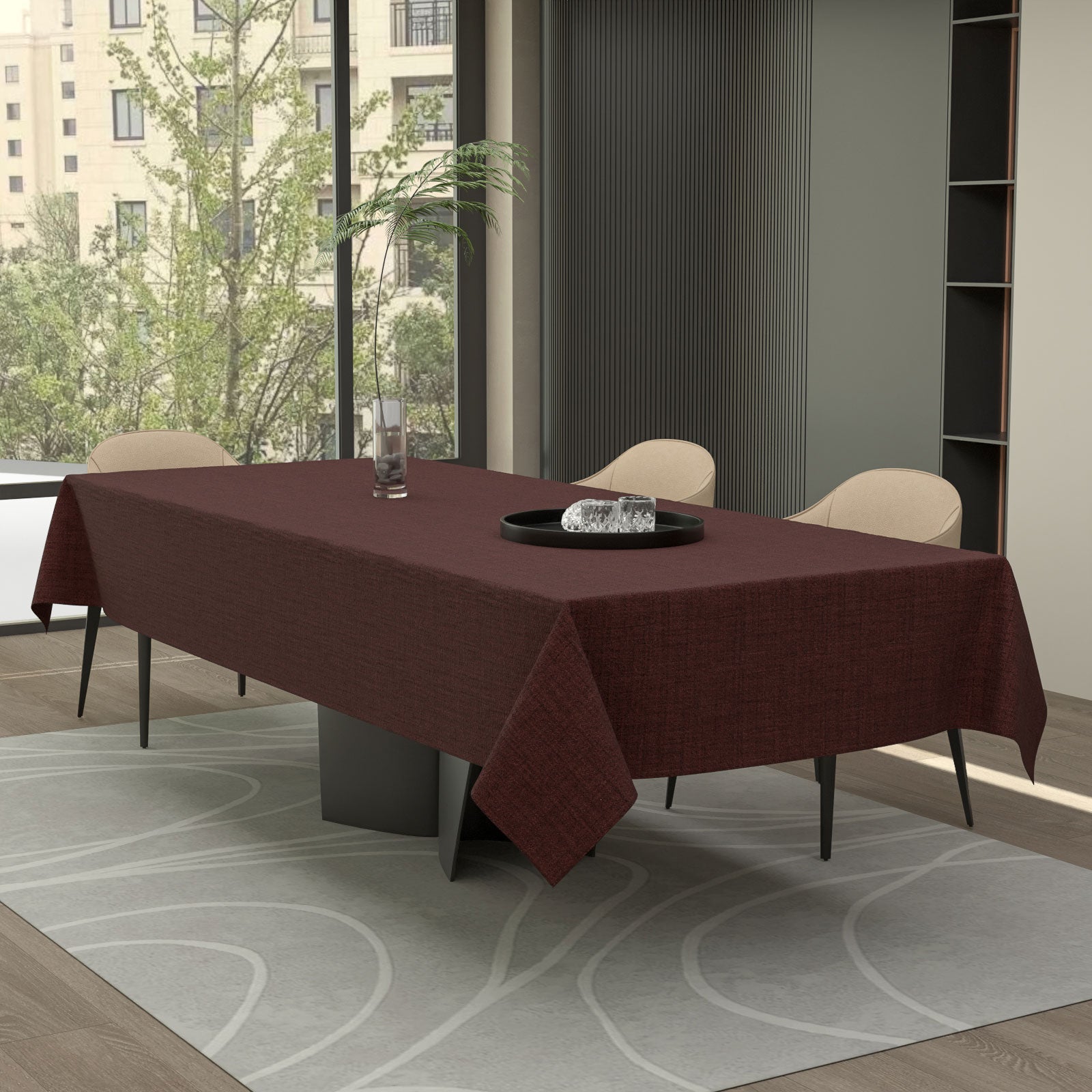 Linen Tablecloth - Dark Red