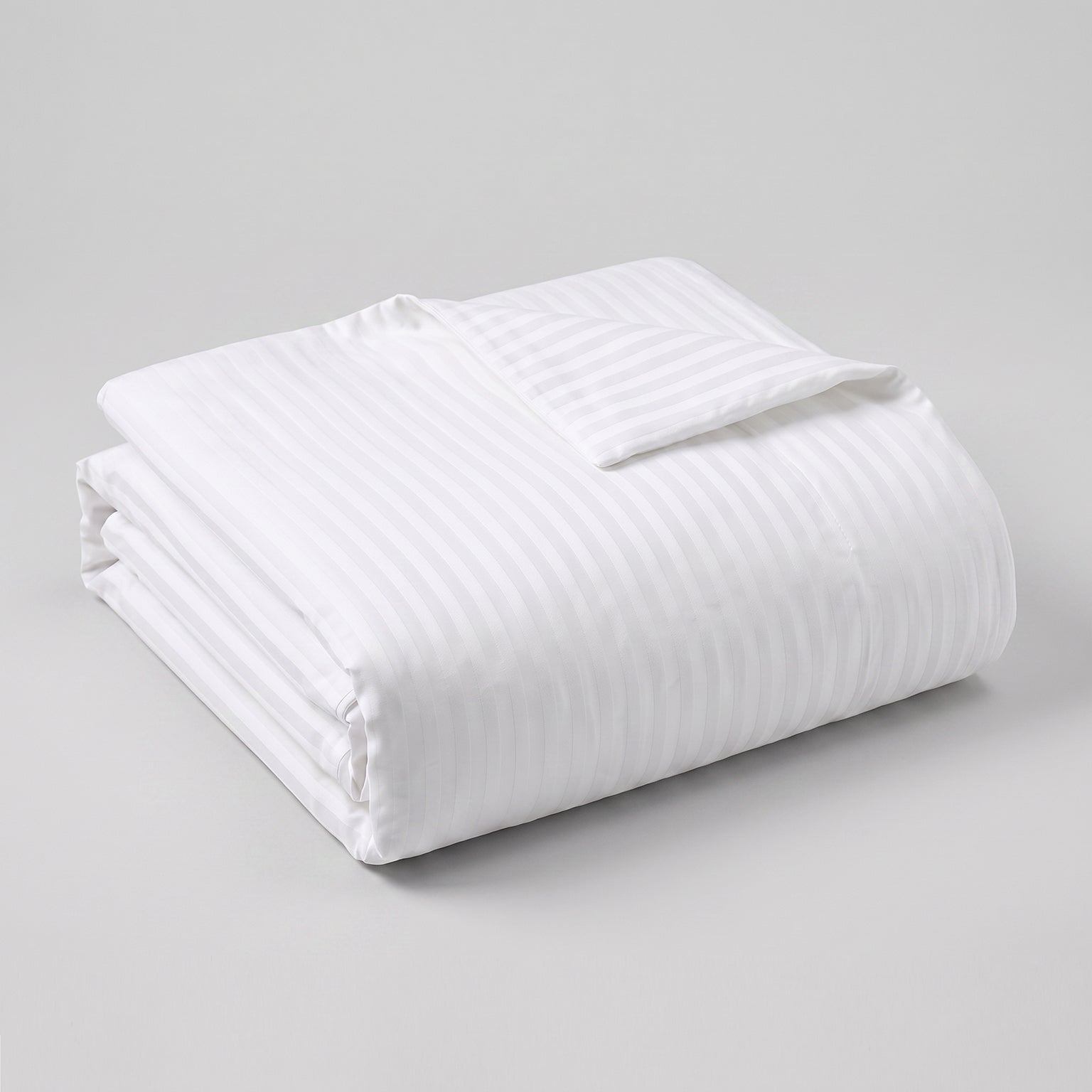HOTEL DUVET COVER - ESSENTIAL SETS - 100% COTTON PREMIUM STRIPED SATEEN - 300 TC