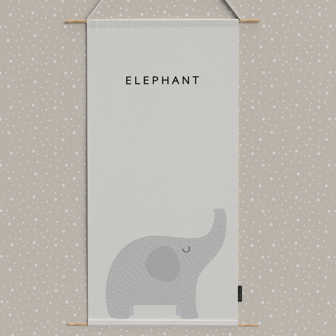 Elephant, Lion & Tiger Fabric Posters Set