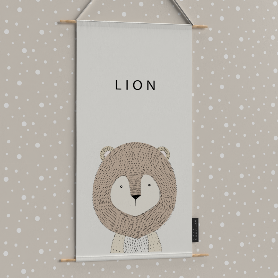 Elephant, Lion & Tiger Fabric Posters Set