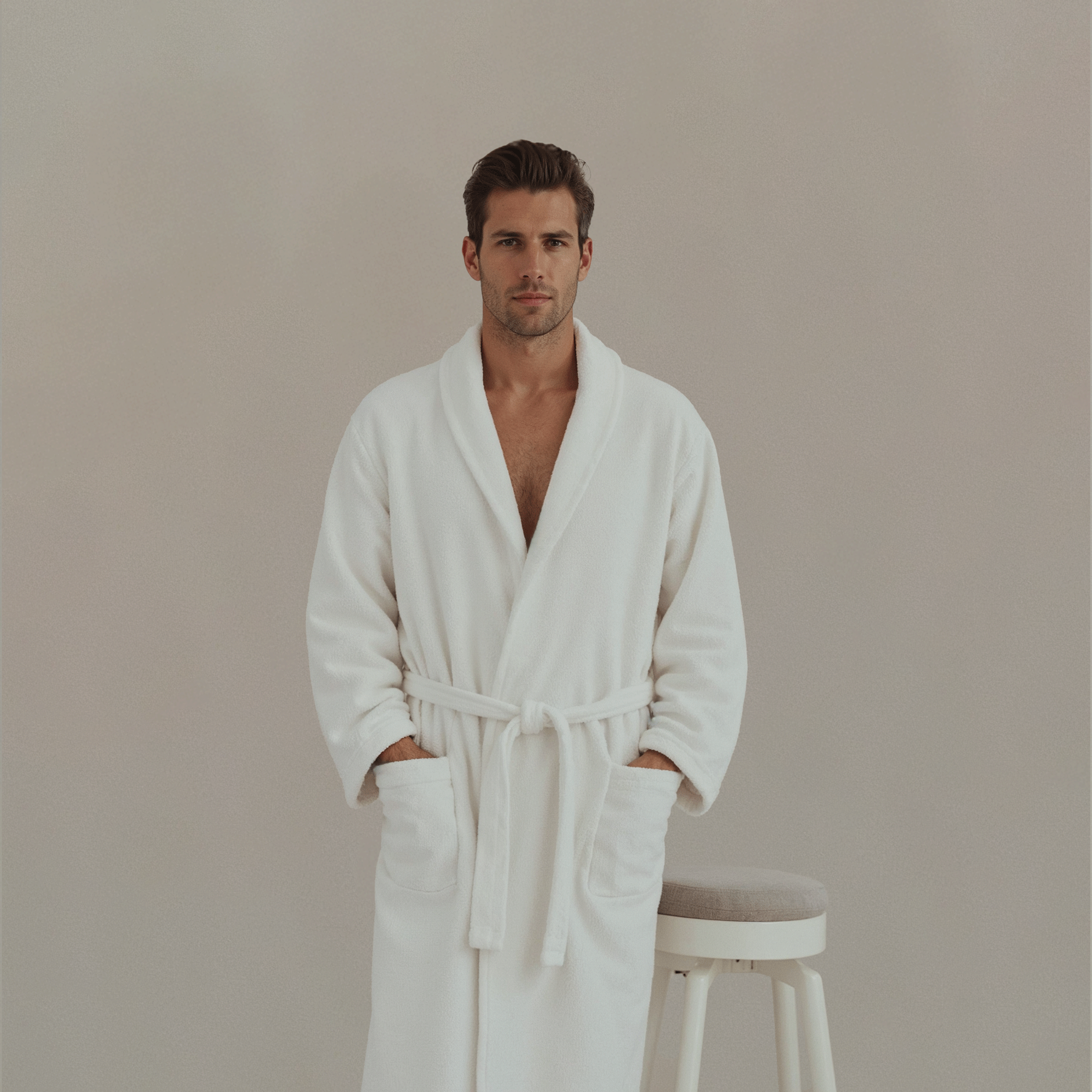 Hotel Cotton Bathrobe- White 1350gm