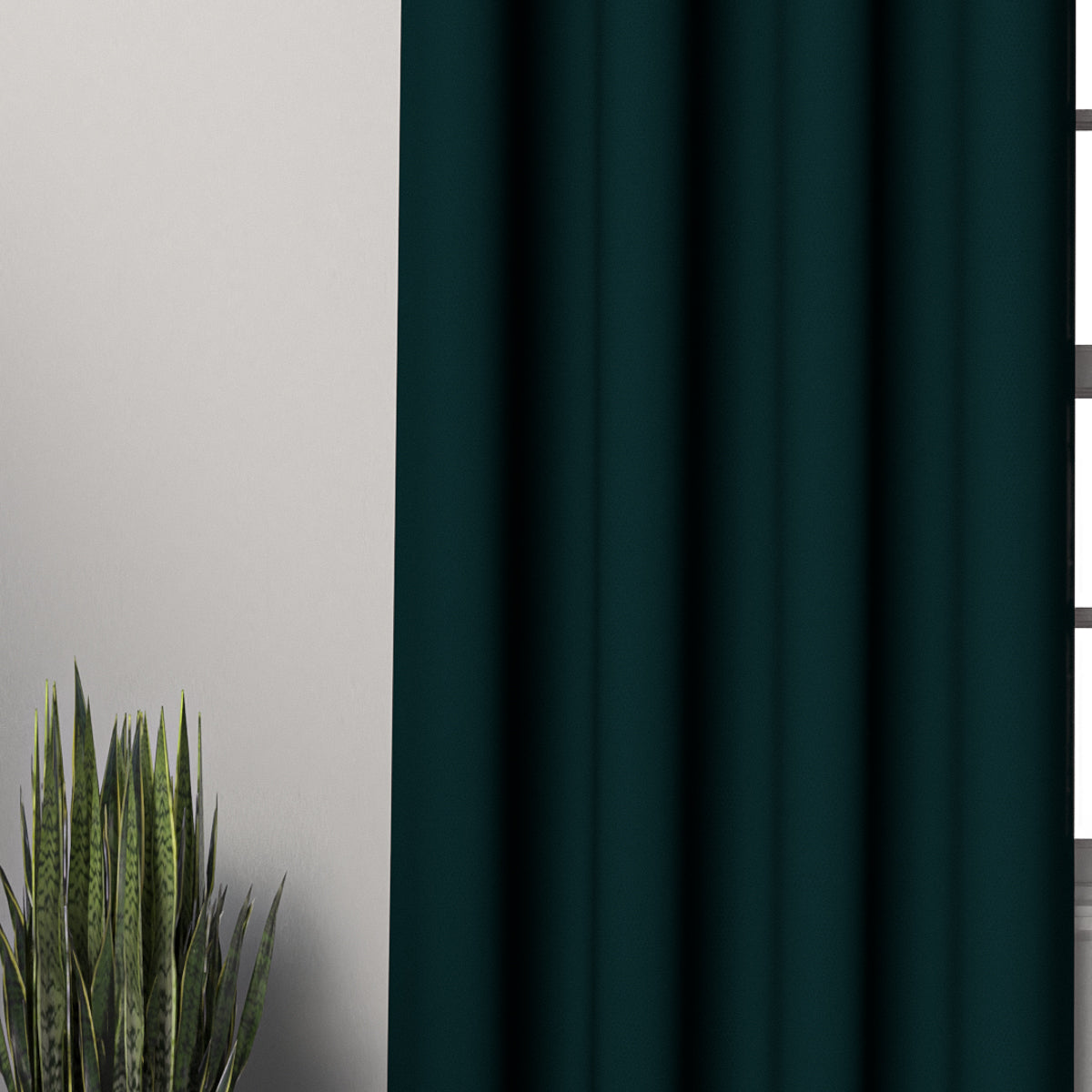 Plain Dark Green Curtain
