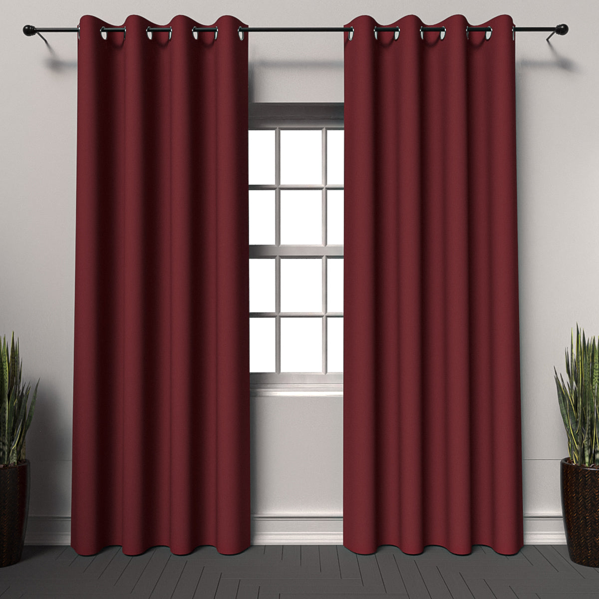 Plain Dark Red Curtain